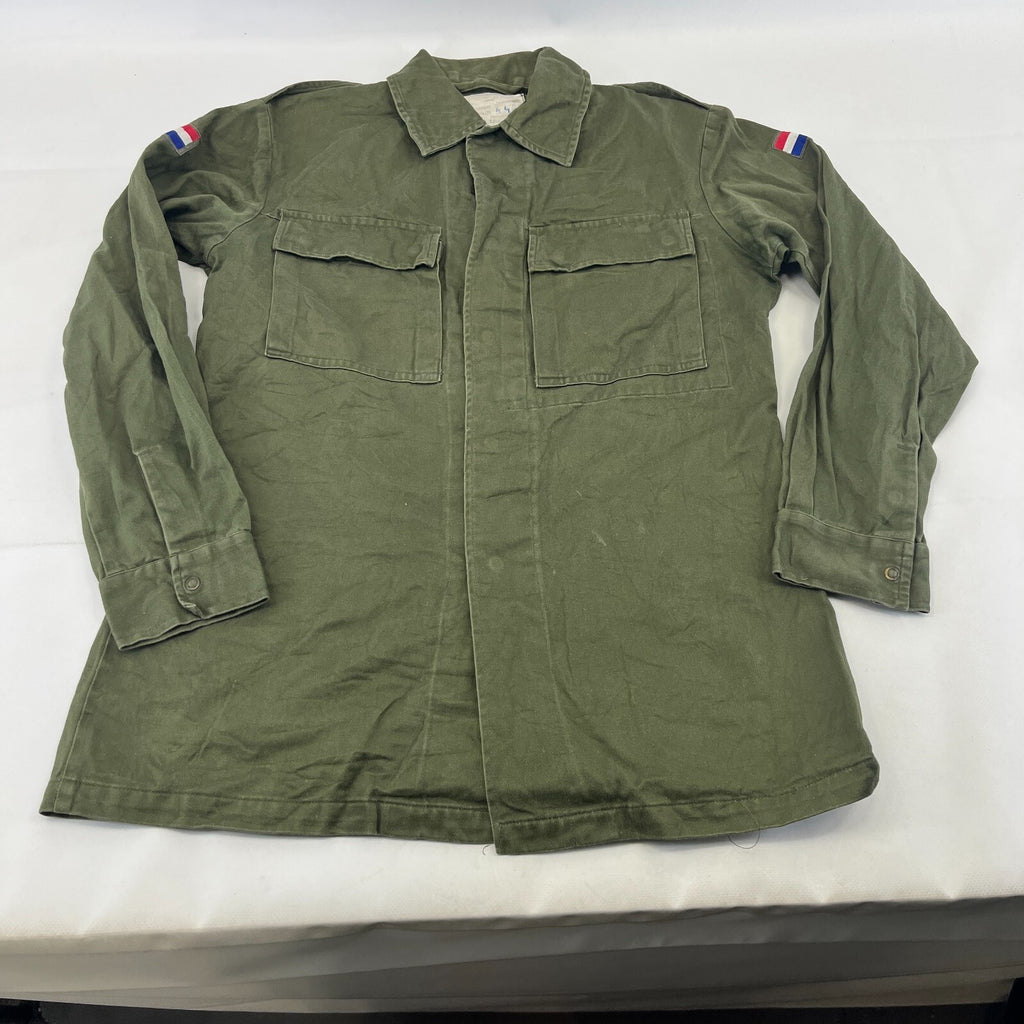 Vtg Dutch Army Combat Field Jacket size M Netherlands Issue Olive Green Fishing