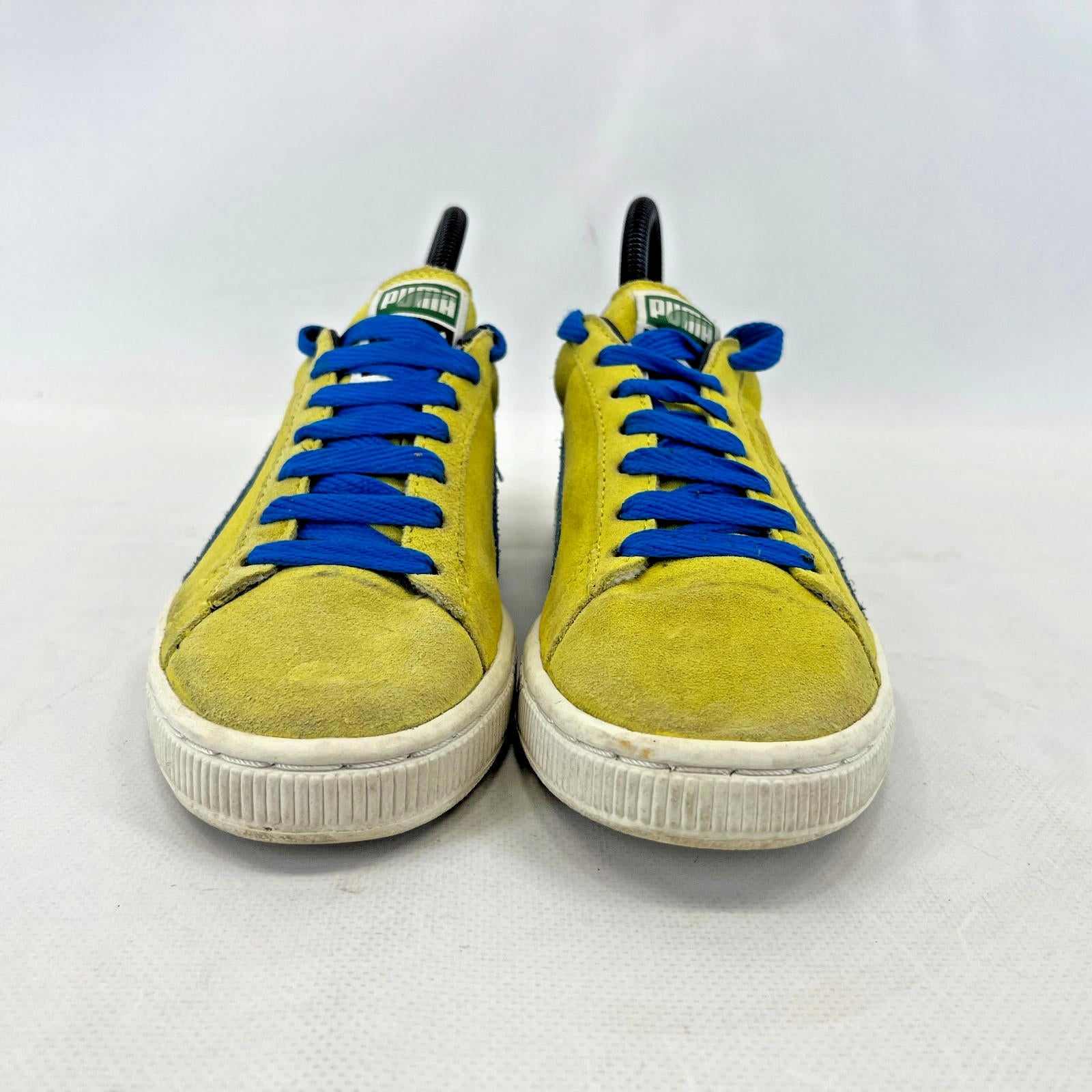Puma Retro Yellow & Blue Suede Lace Up Trainers Ladies UK size 4