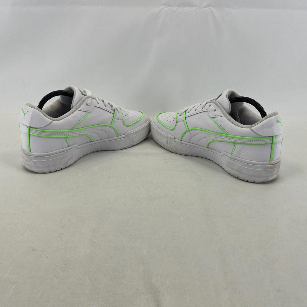 Puma Women's White Trainers with Fluoro Green Piping UK size 7 EUR size 40.5
