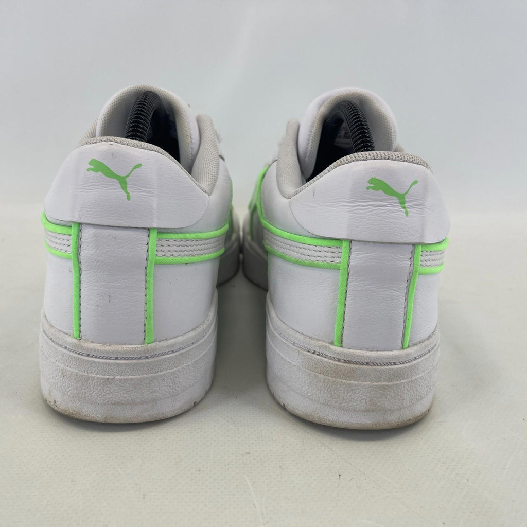 Puma Women's White Trainers with Fluoro Green Piping UK size 7 EUR size 40.5