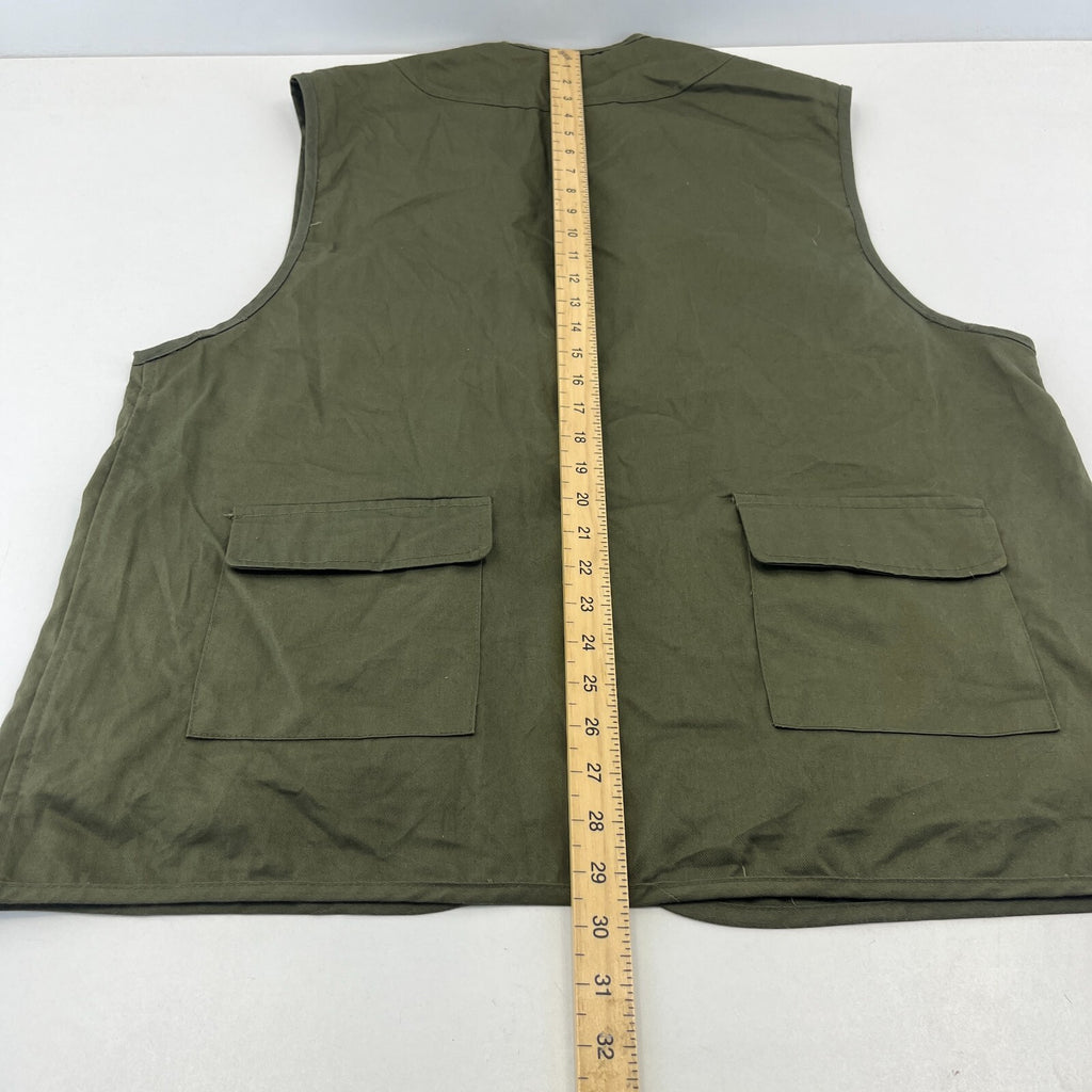 Khaki Green Men's Fishing Vest Gilet Hunting Shooting Multi Pocket size XL