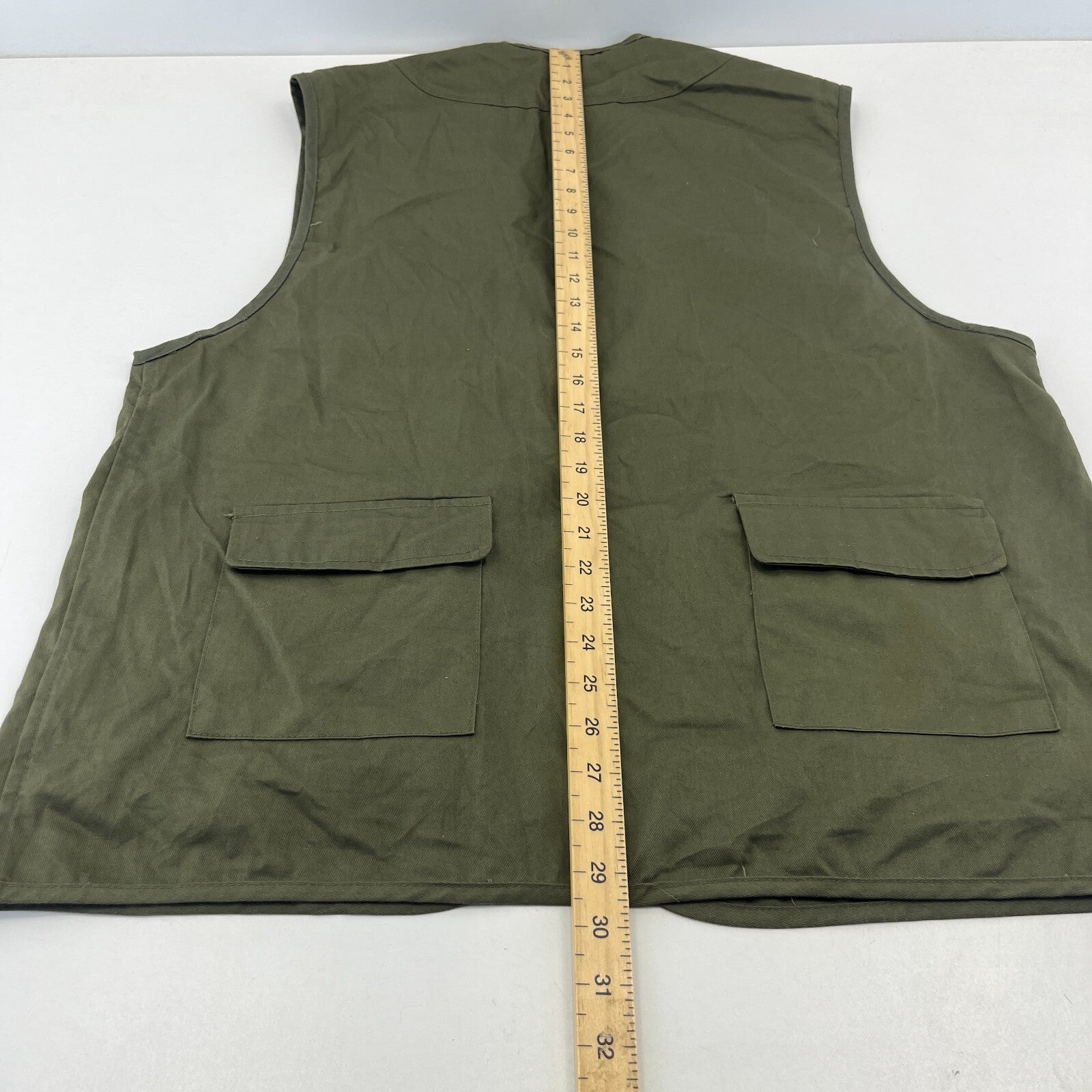 Khaki Green Men's Fishing Vest Gilet Hunting Shooting Multi Pocket size XL