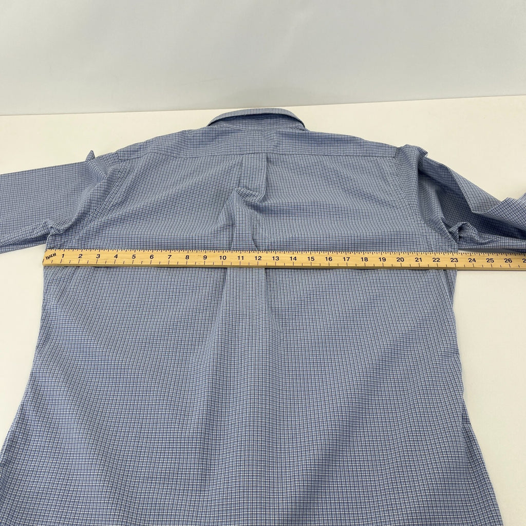 Ralph Lauren Shirt Mens size M Blue Check Cotton Button Up RL Pony