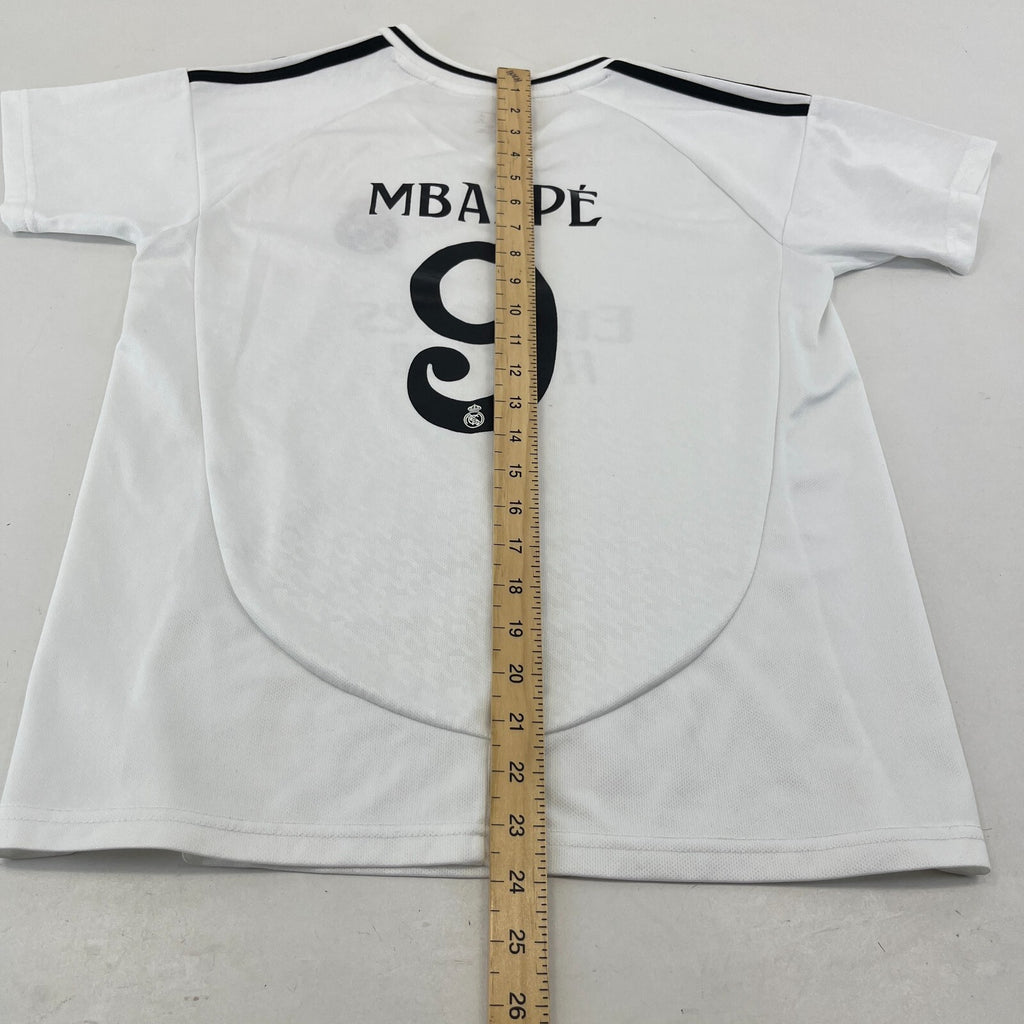 Real Madrid FC Mbappe 9 Kids Home Shirt Football Jersey Size 30 (11-12 Years)