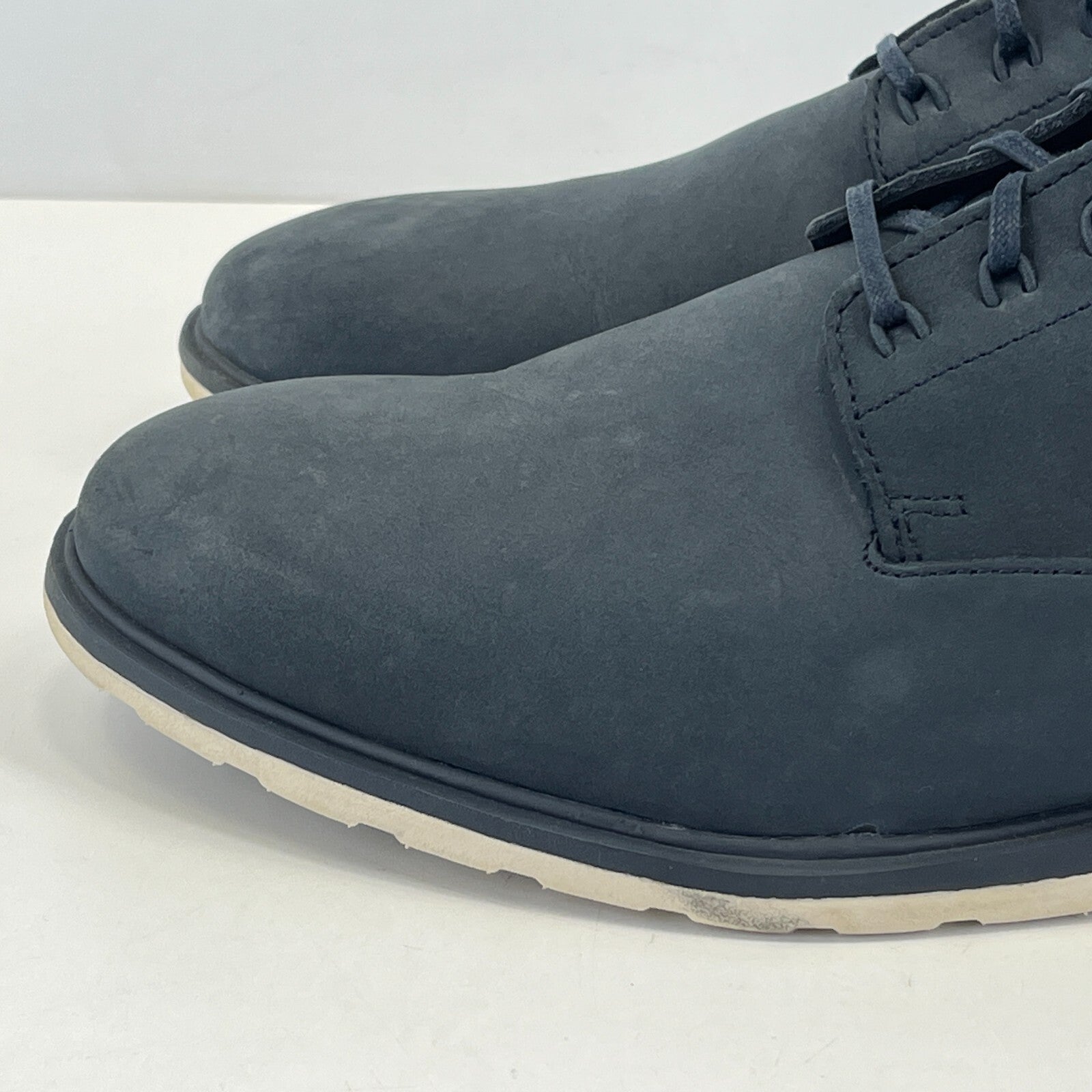 Clarks Cushion Soft Mens Nubuck Leather Lace Up Shoes Dark Grey size 9 G - EU 43