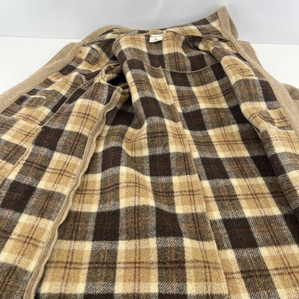Vintage Women’s Camel Beige Hooded Duffle Coat with Tooth Toggles UK size 16