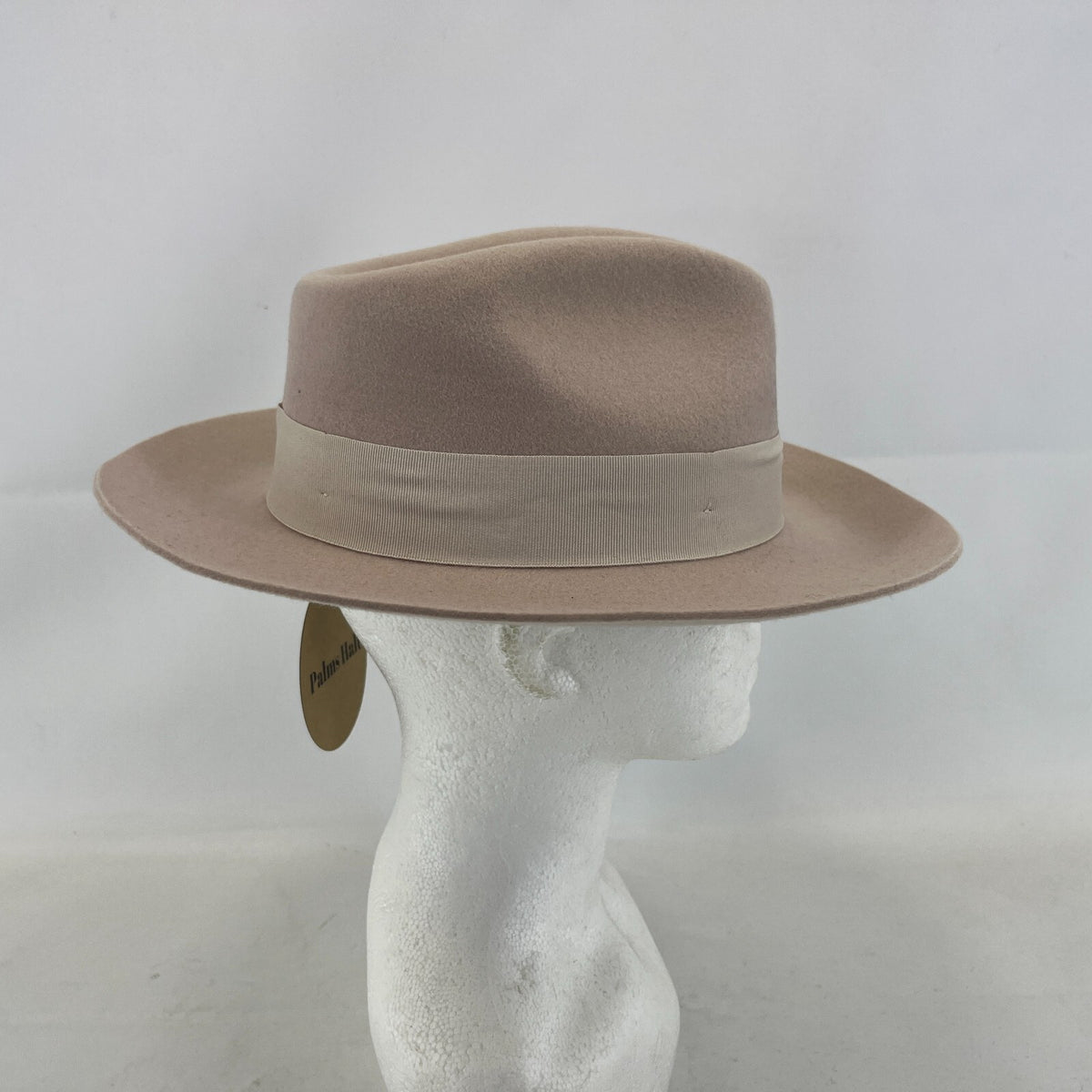Palms Halt 100% Wool Handmade Textured Fedora Hat in Beige size M 56