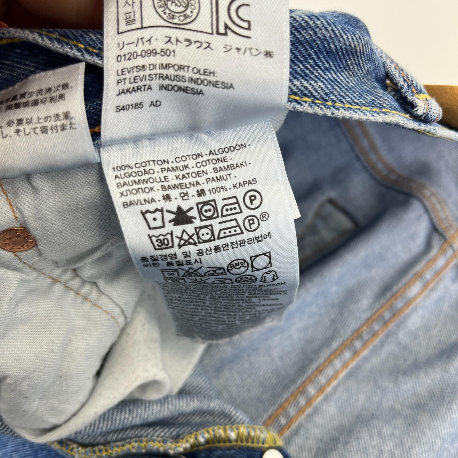 Levi’s 501 Men’s Jeans Mid Blue Straight Leg Button Fly W34" L30"