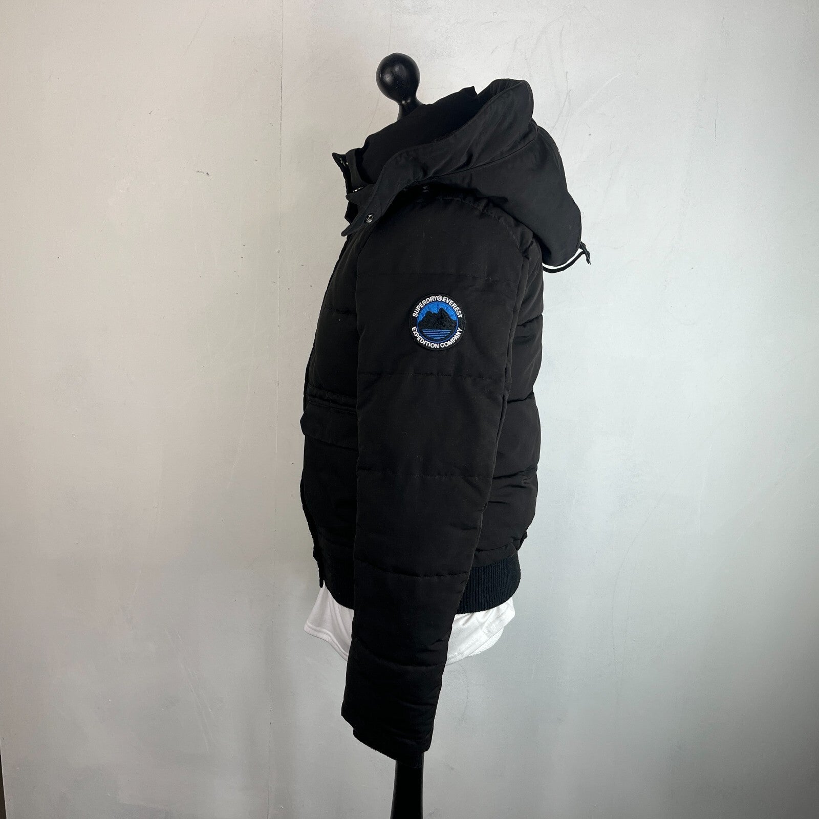 Superdry Everest Mountain Parka in Black with Hood UK Women's size 12