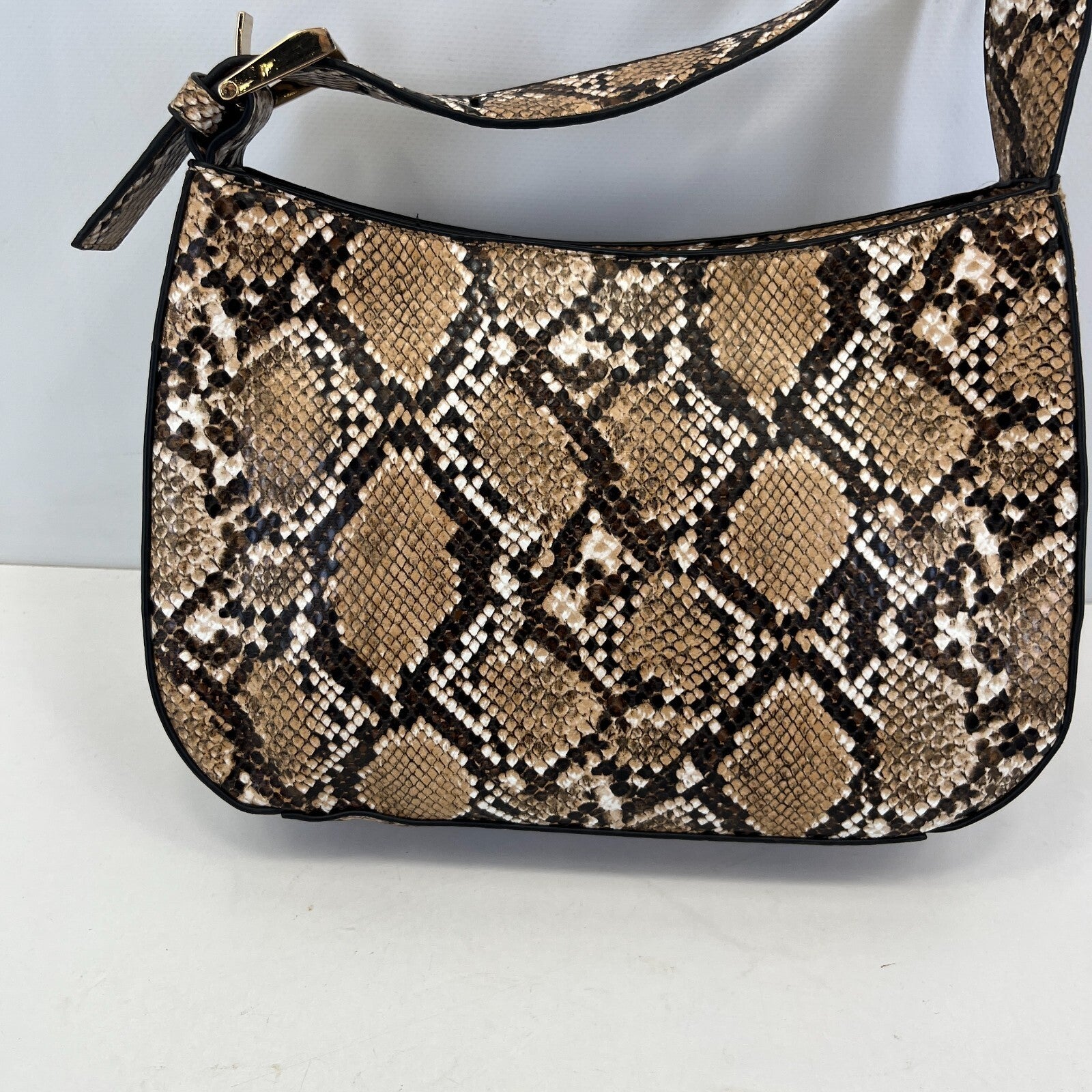 Topshop Faux Snakeskin Shoulder Bag with Adjustable Strap