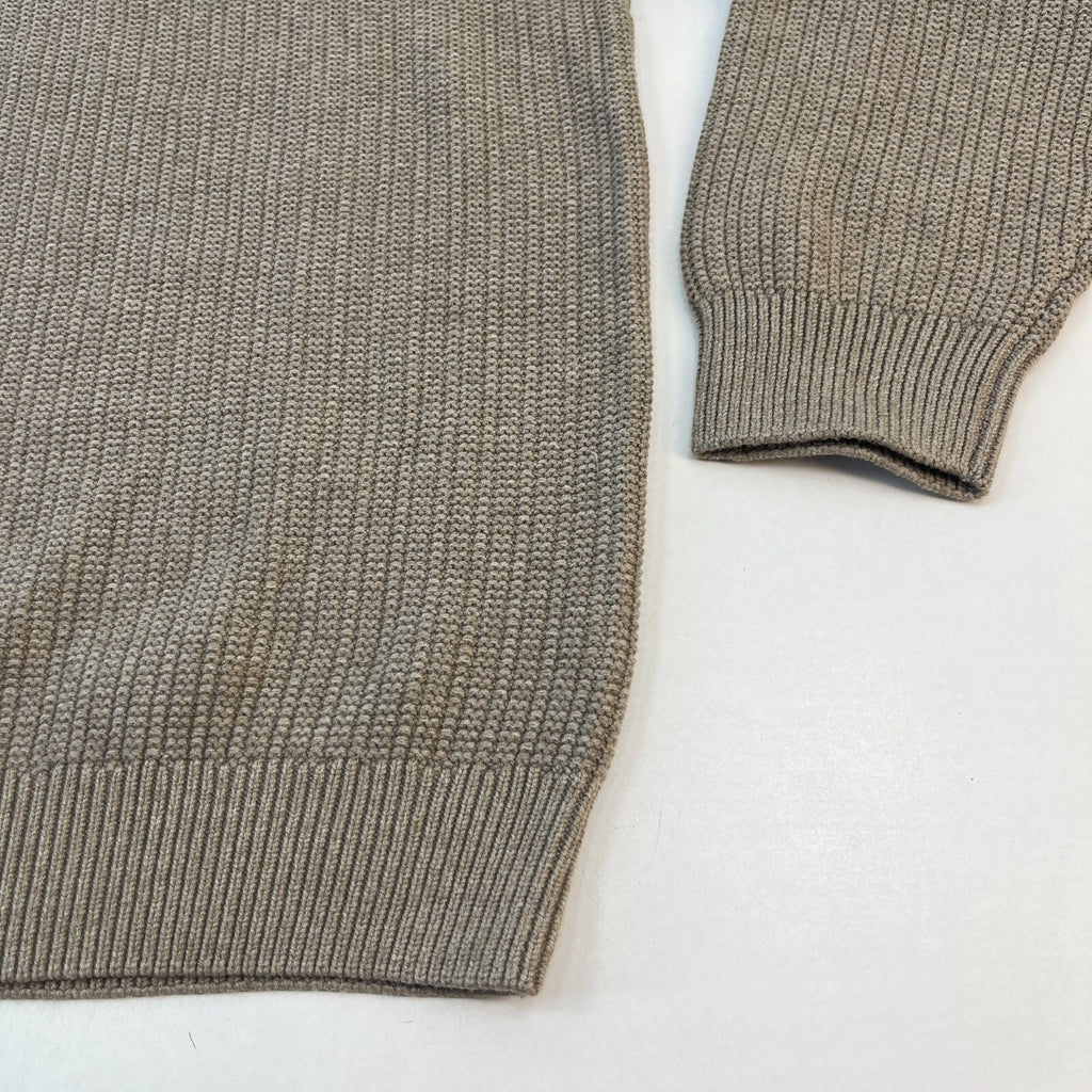 M&S Men's Cotton Blend Cable Knit Crew Neck Jumper Mushroom Beige Brown 3XL New