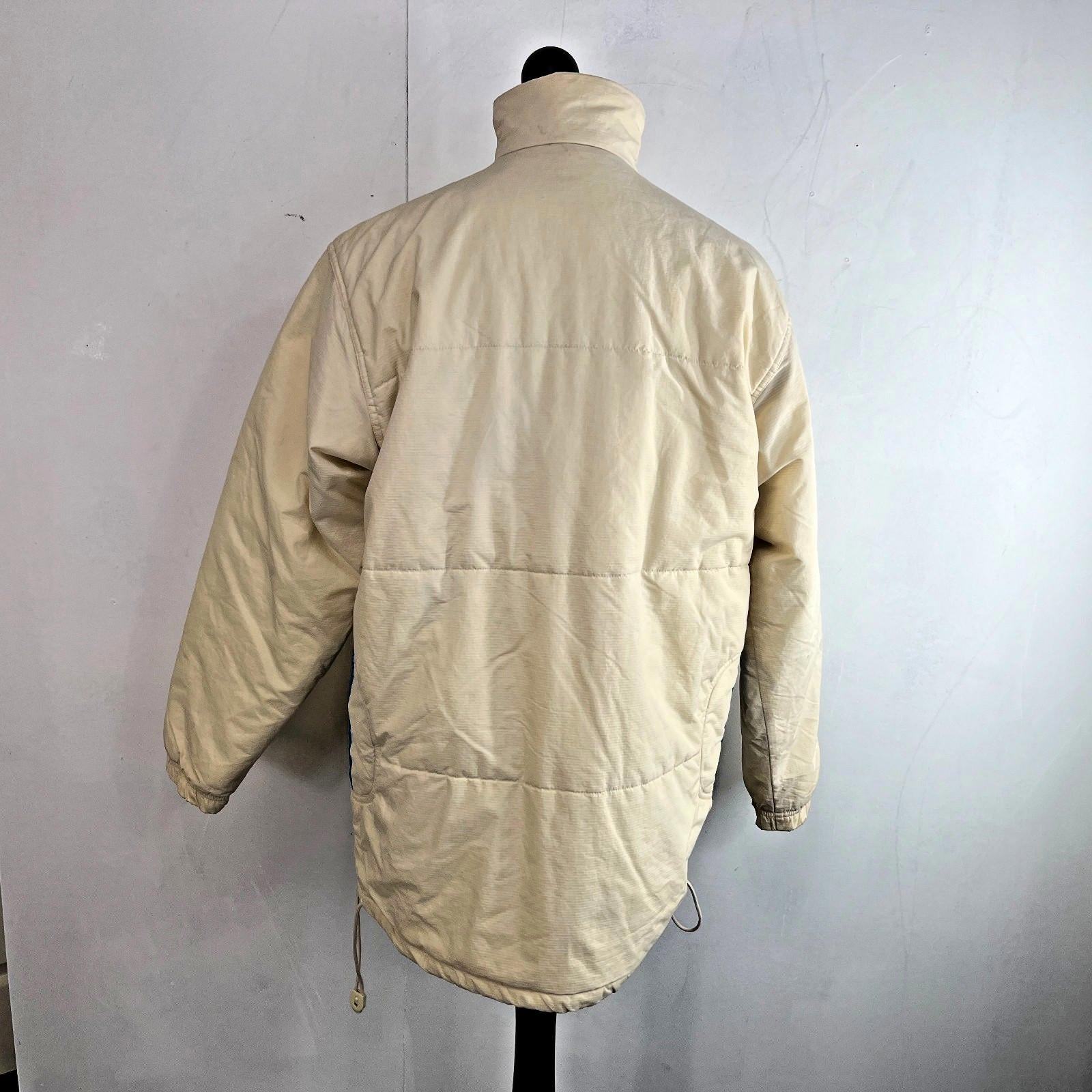 Vintage 90s Adidas Quilted Jacket Coat Y2K Rare Classic Light Yellow size L