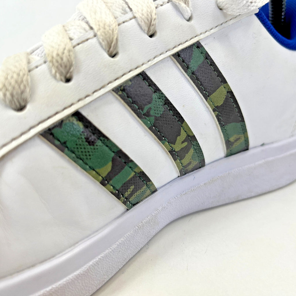 adidas Grand Court 2.0 Shoes Trainers White/Blue/Camo Size UK 5.5 EU 38 2/3