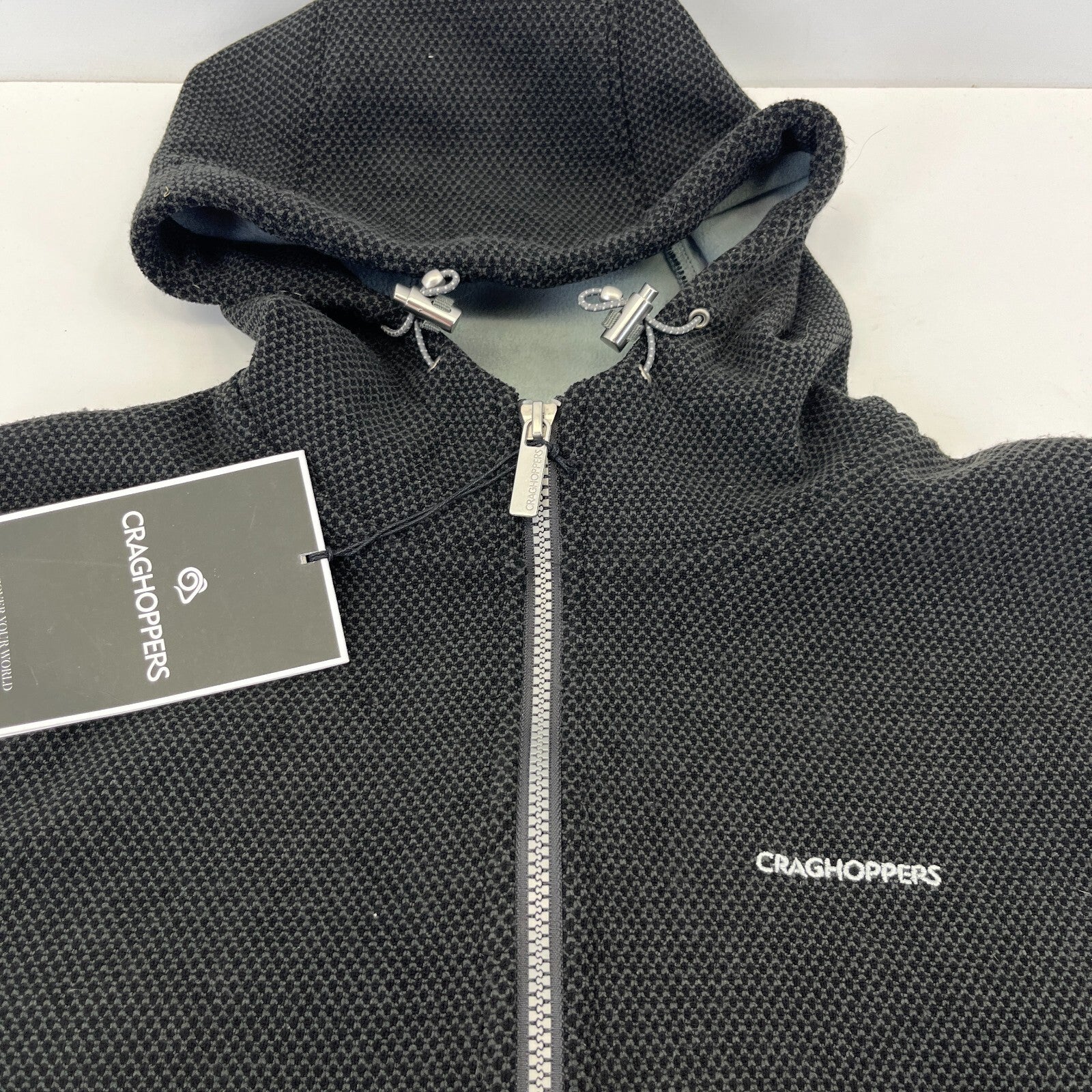 Craghoppers Roberto Men's Hooded Fleece Jacket Dark Grey size Small - New