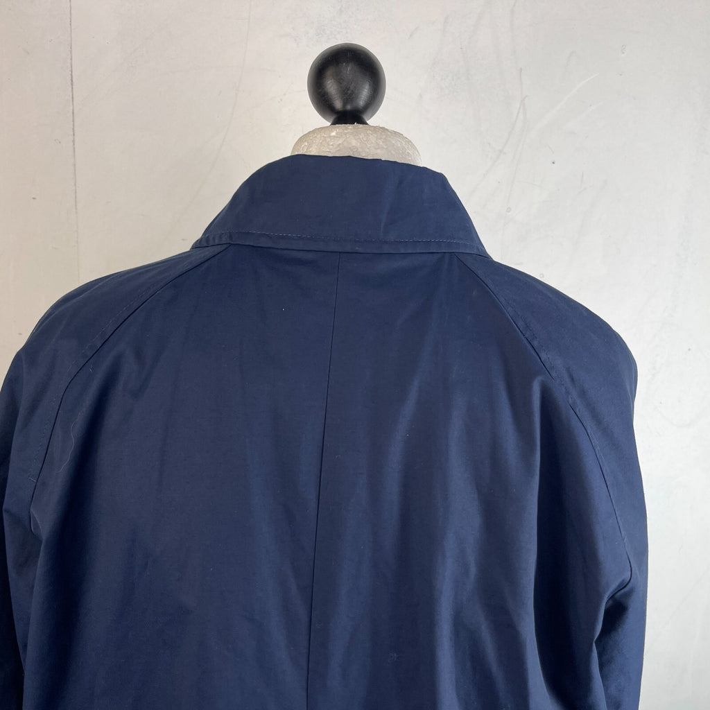 M&S Mid Length Trench Coat Navy Blue Women's UK 22 Button Front Smart Casual