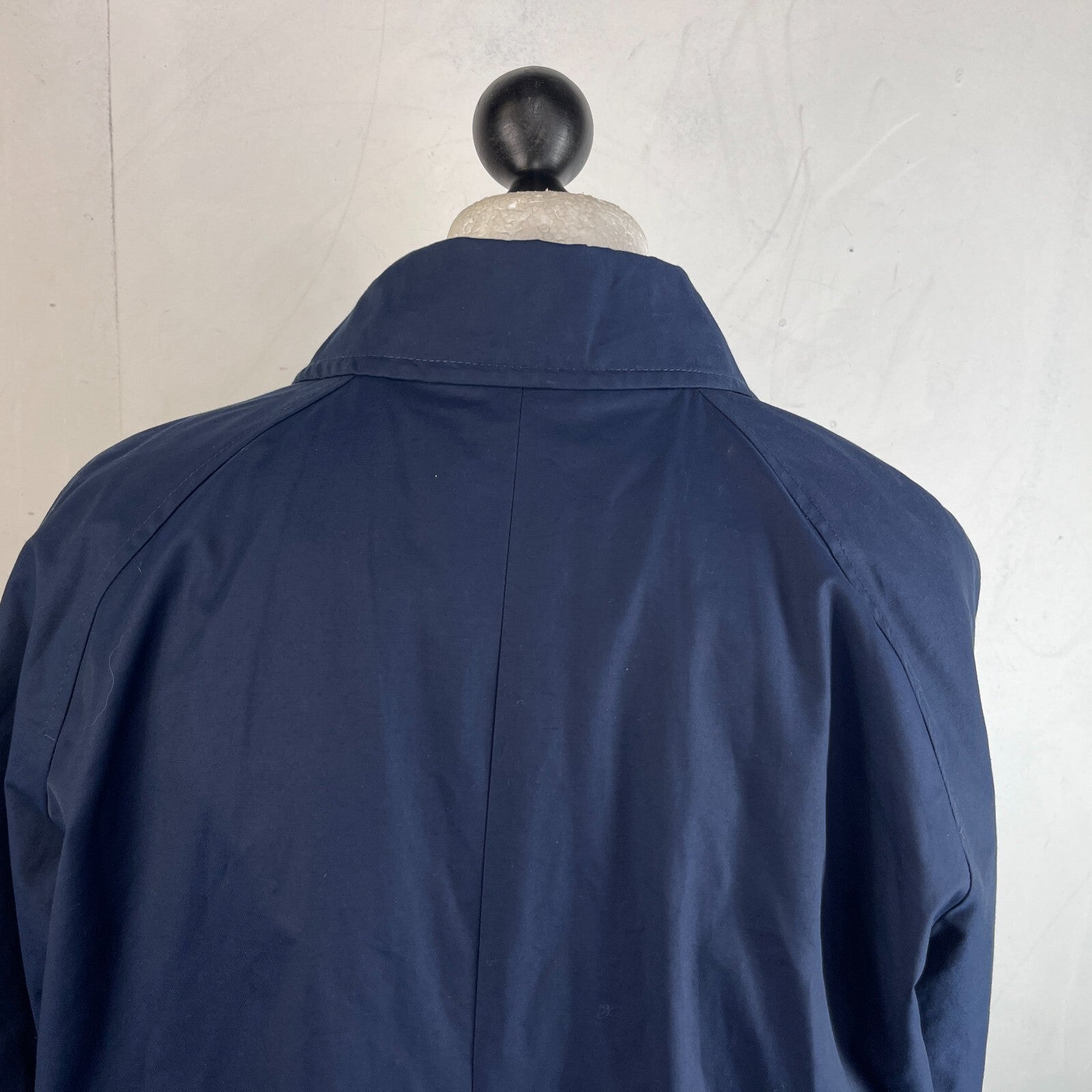 M&S Mid Length Trench Coat Navy Blue Women's UK 22 Button Front Smart Casual