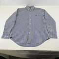 Ralph Lauren Shirt Mens 15 1/2 M Blue Pinstriped Cotton Button Up RL Pony