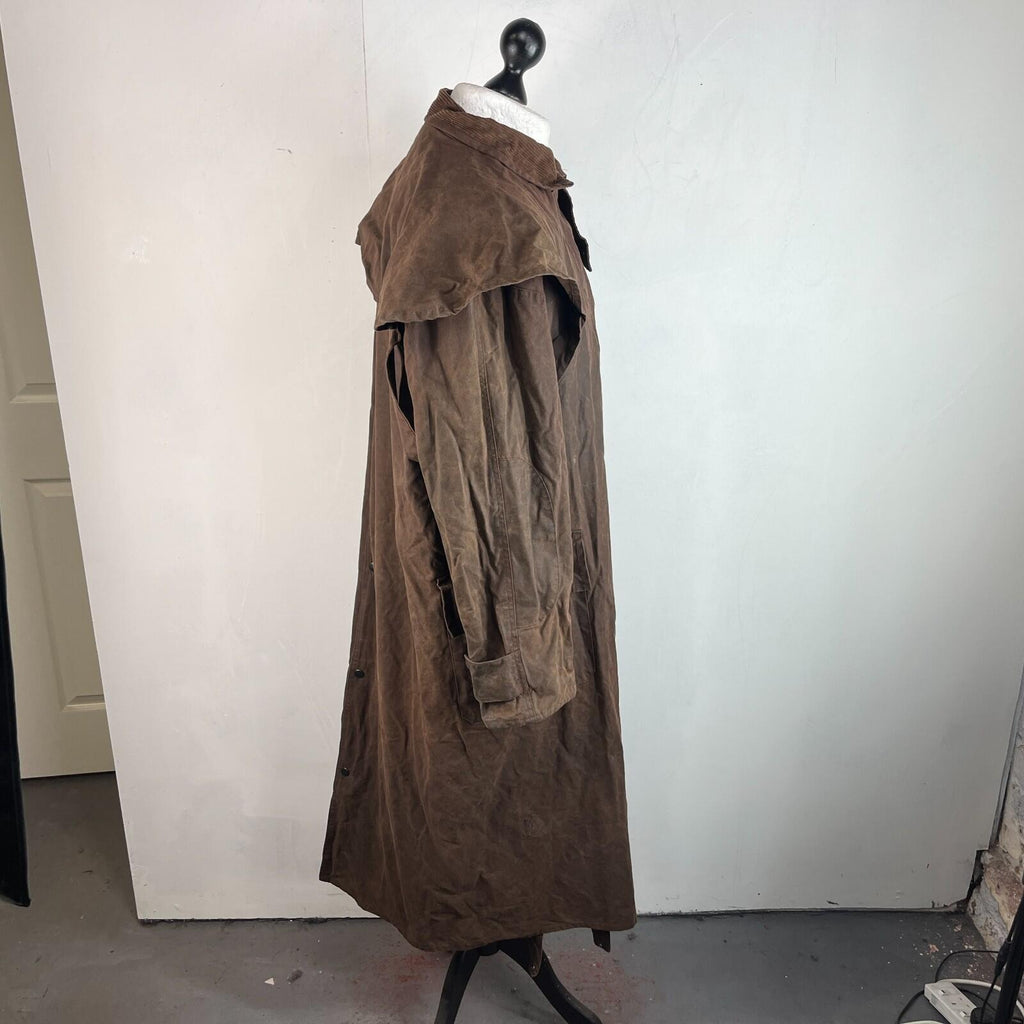 Life Line Cotton Wax Stockmans Riding Coat Jacket in Brown size Large