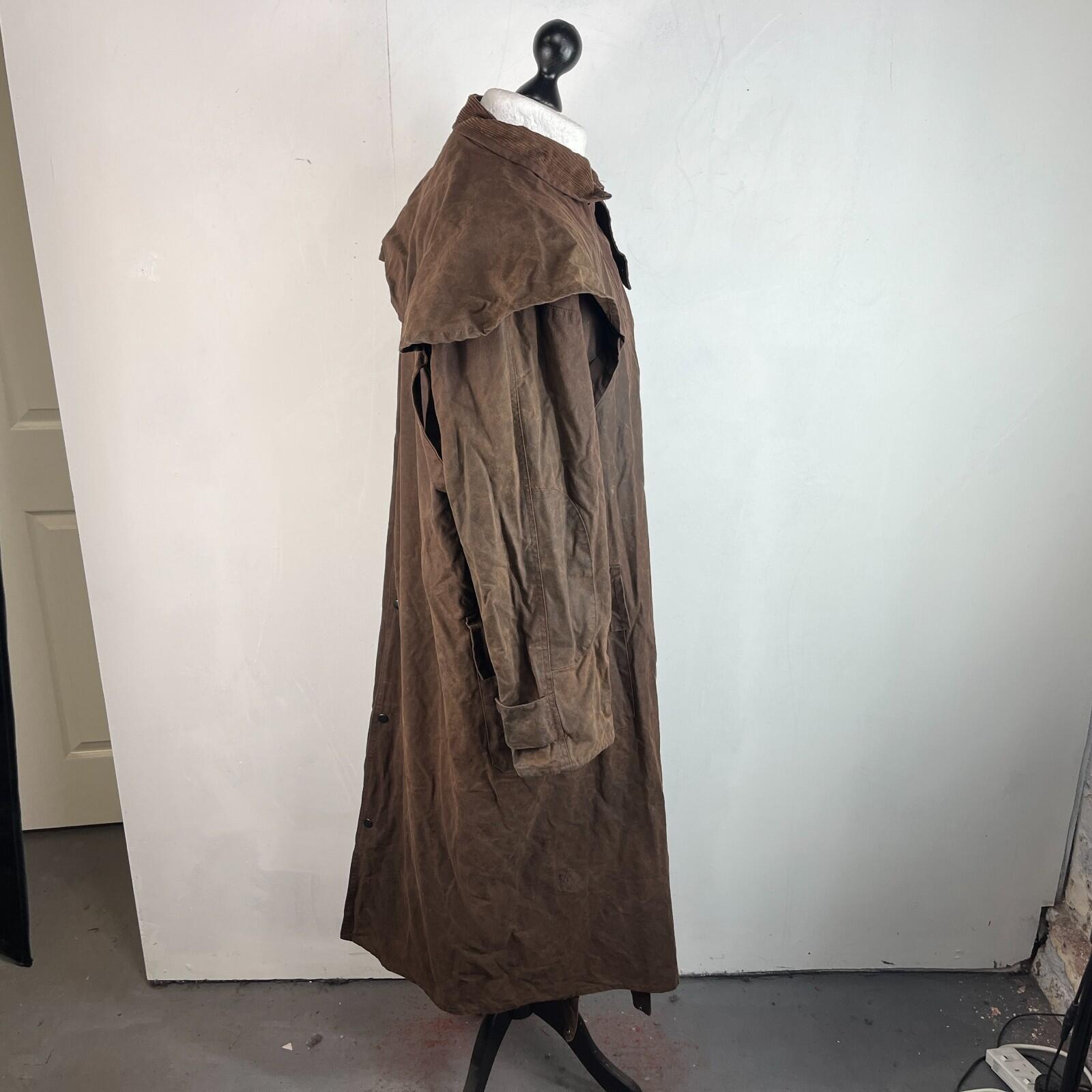 Life Line Cotton Wax Stockmans Riding Coat Jacket in Brown size Large