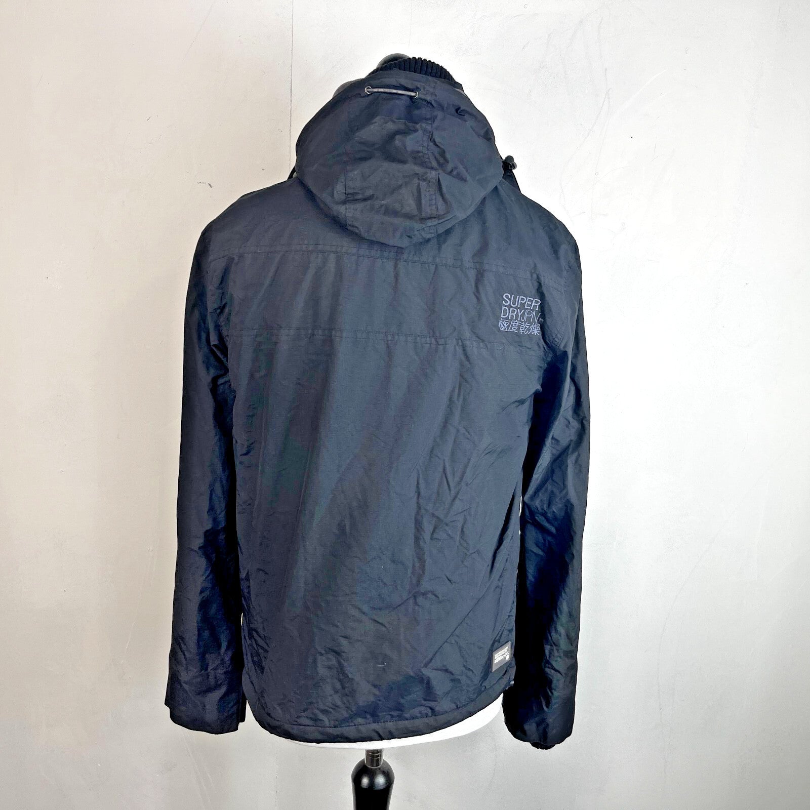 Superdry Original Windcheater Jacket Japan Men’s size Large Black Fleece Lined
