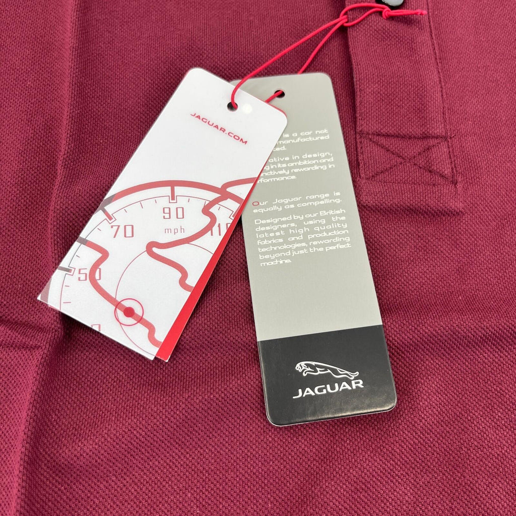 Genuine Jaguar Mens Core Polo Shirt in Maroon Burgundy Red size Small