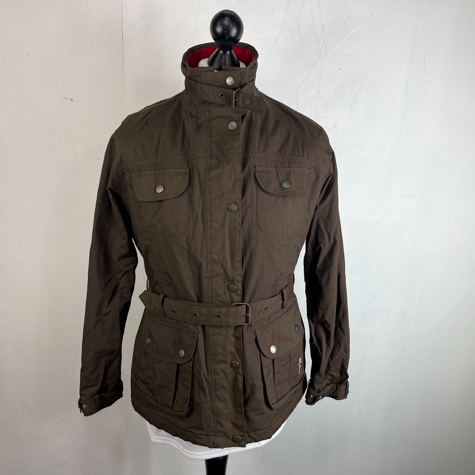 Rydale Women's Quilted Country Wear Jacket with Belt size Large Dark Brown