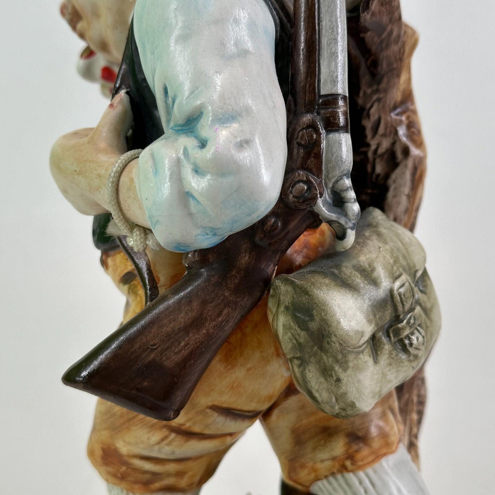 Rare The Hunter Capodimonte Figure Mopping His Brow - Approx 10.5" - VGC