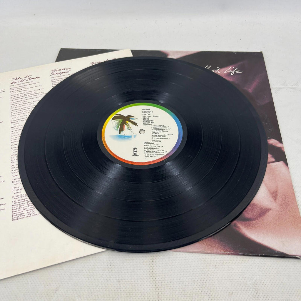 Steve Winwood Back In The High Life Vinyl Record VG+/VG+ ILPS 9844 1986