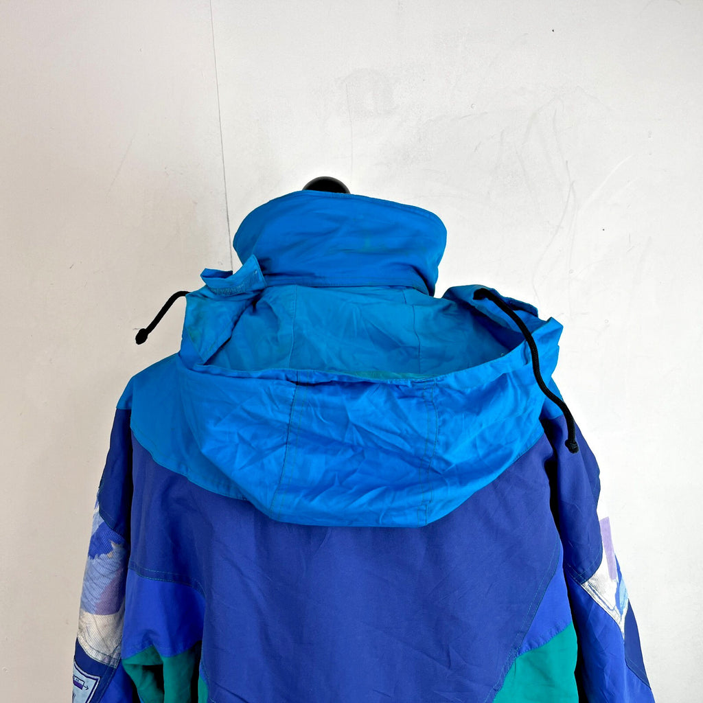 Vintage Sergio Tacchini 80s 90s Mens size M White Label Ski Jacket Blue & Green