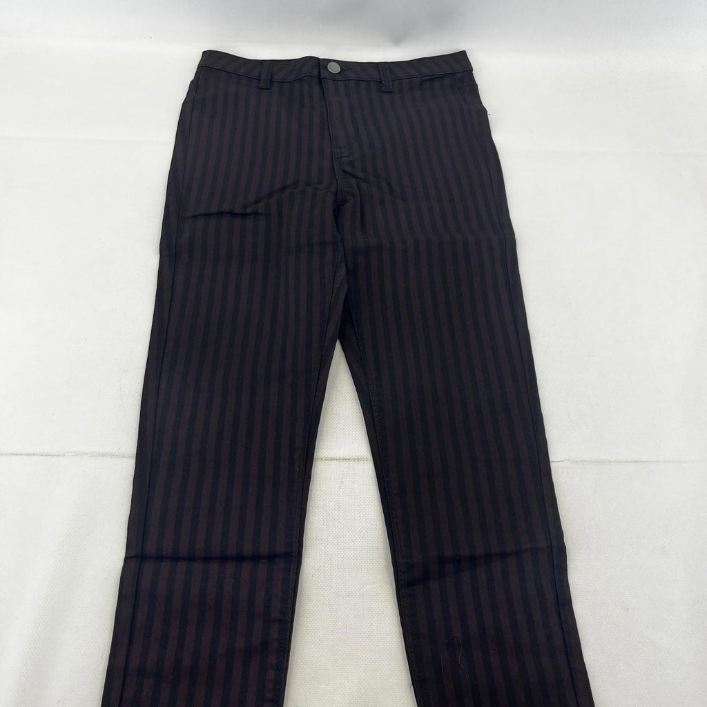 Clockhouse Womens Black/Purple Striped Jeans Cotton Blend Skinny size 38R NWOT