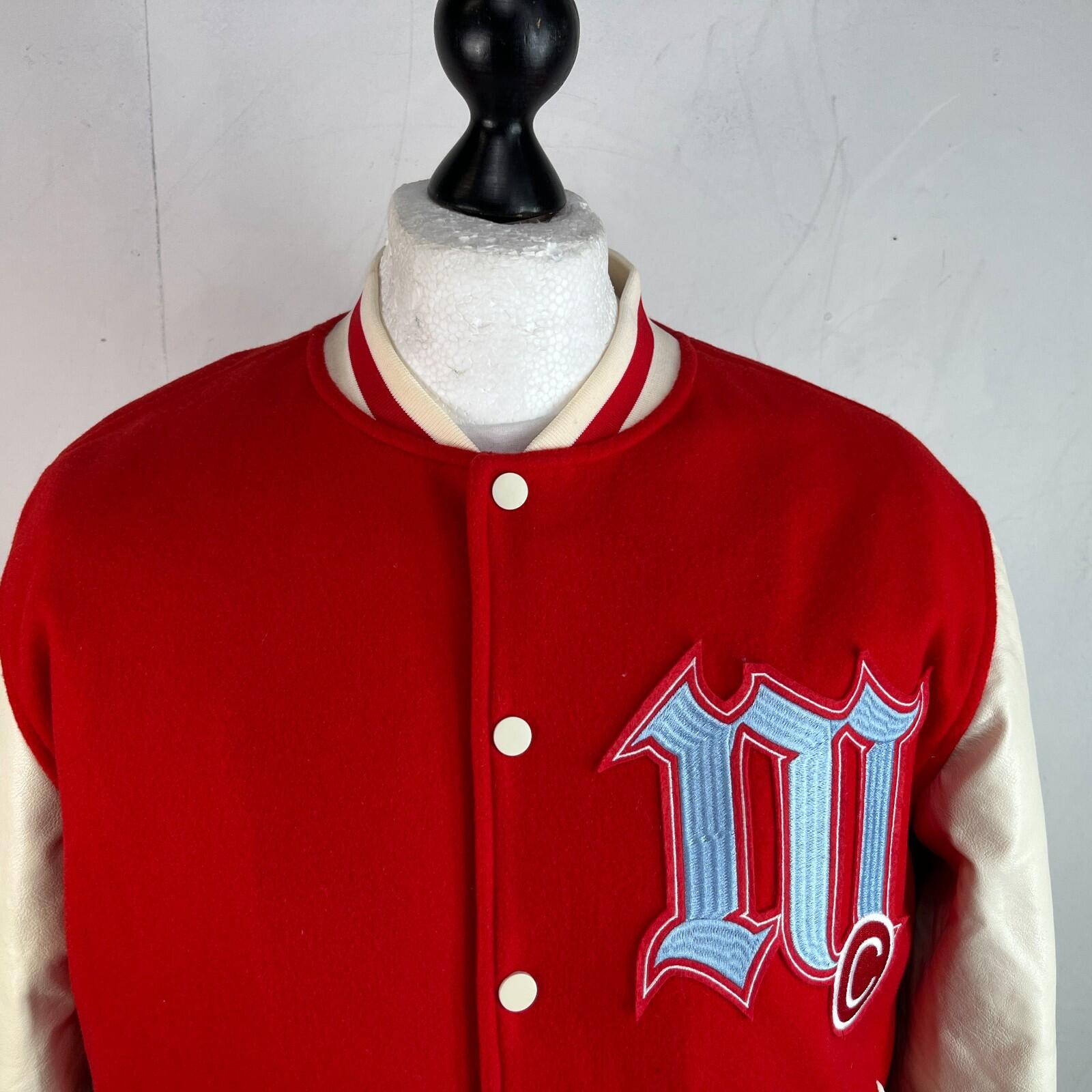 Boohoo Man Los Angeles Red & Ivory White Varsity Jacket size M  New without Tags