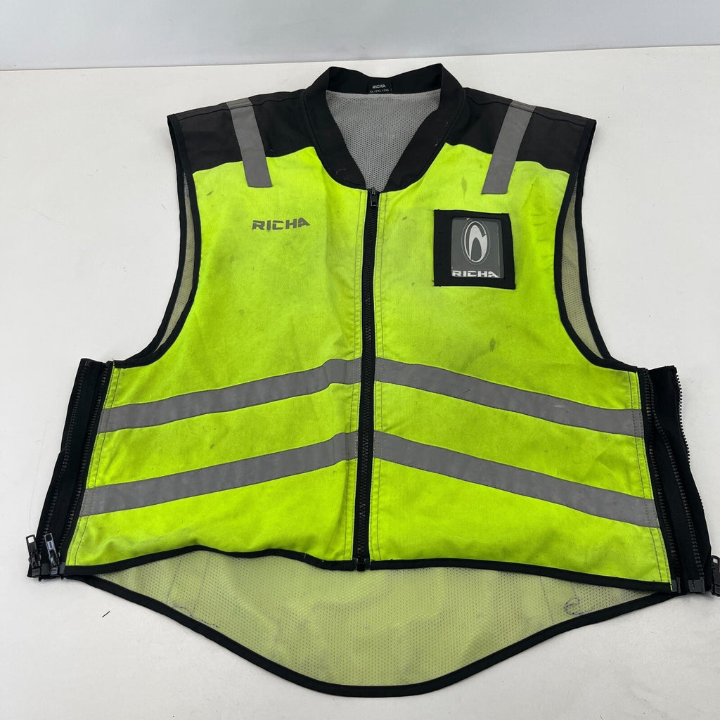 Richa Sleeveless Safety Motorcycle Jacket Motorbike Vest Hi-Vis Yellow XL-3XL