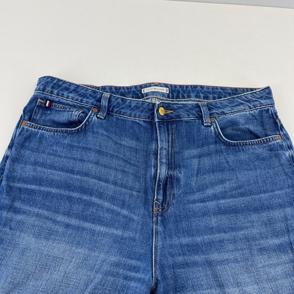 Tommy Hilfiger Womens High Rise Wide Leg Jeans UK size 16 W33" L30" Mid Blue