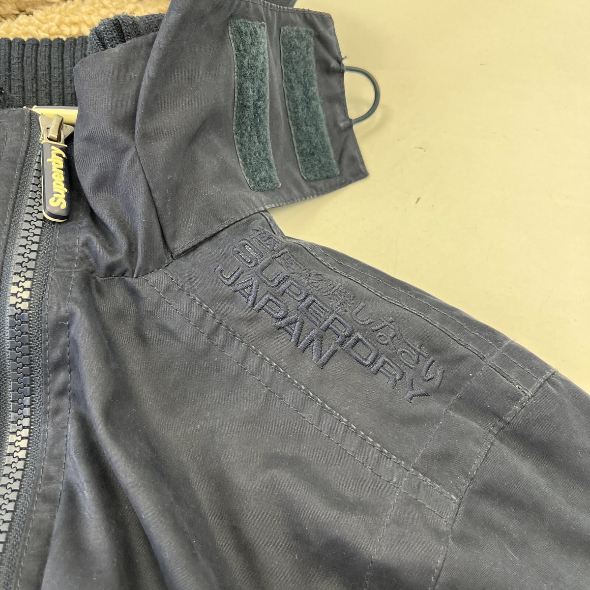 Superdry The Windbomber Sherpa Fleece Lined Jacket Casual Black Windproof size L