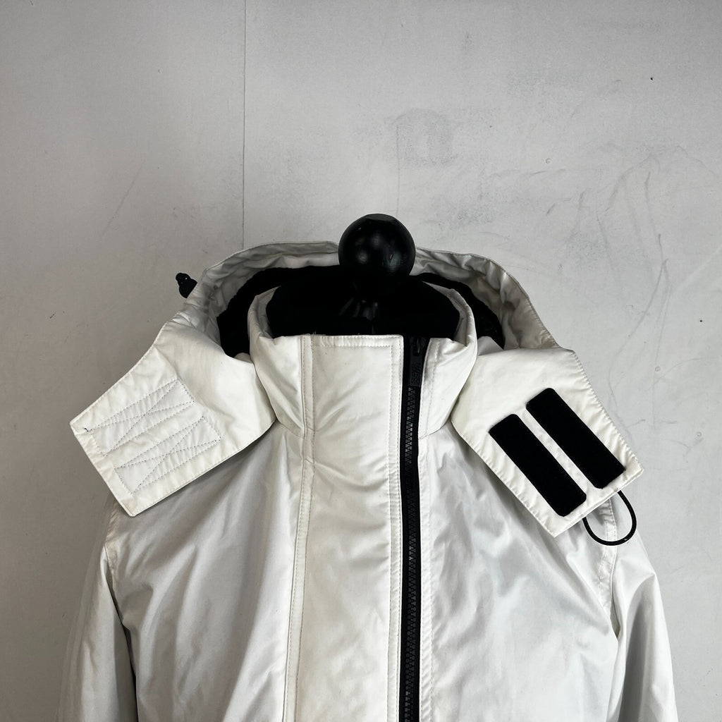 Superdry Women's Waterproof Jacket UK size 14 in White Insulated Hooded Coat