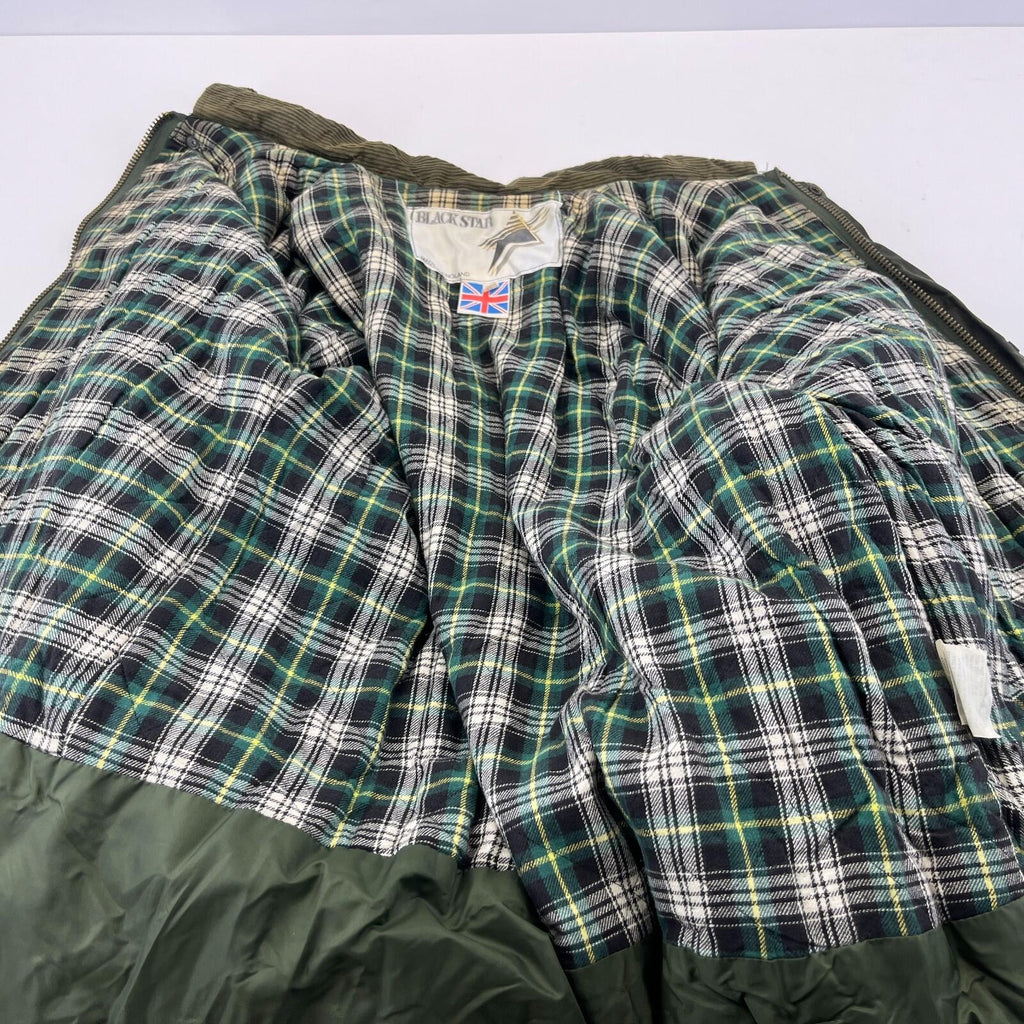 Black Star Men's Insulated Wax Jacket in Green size XL Utility Retro Waxed Coat