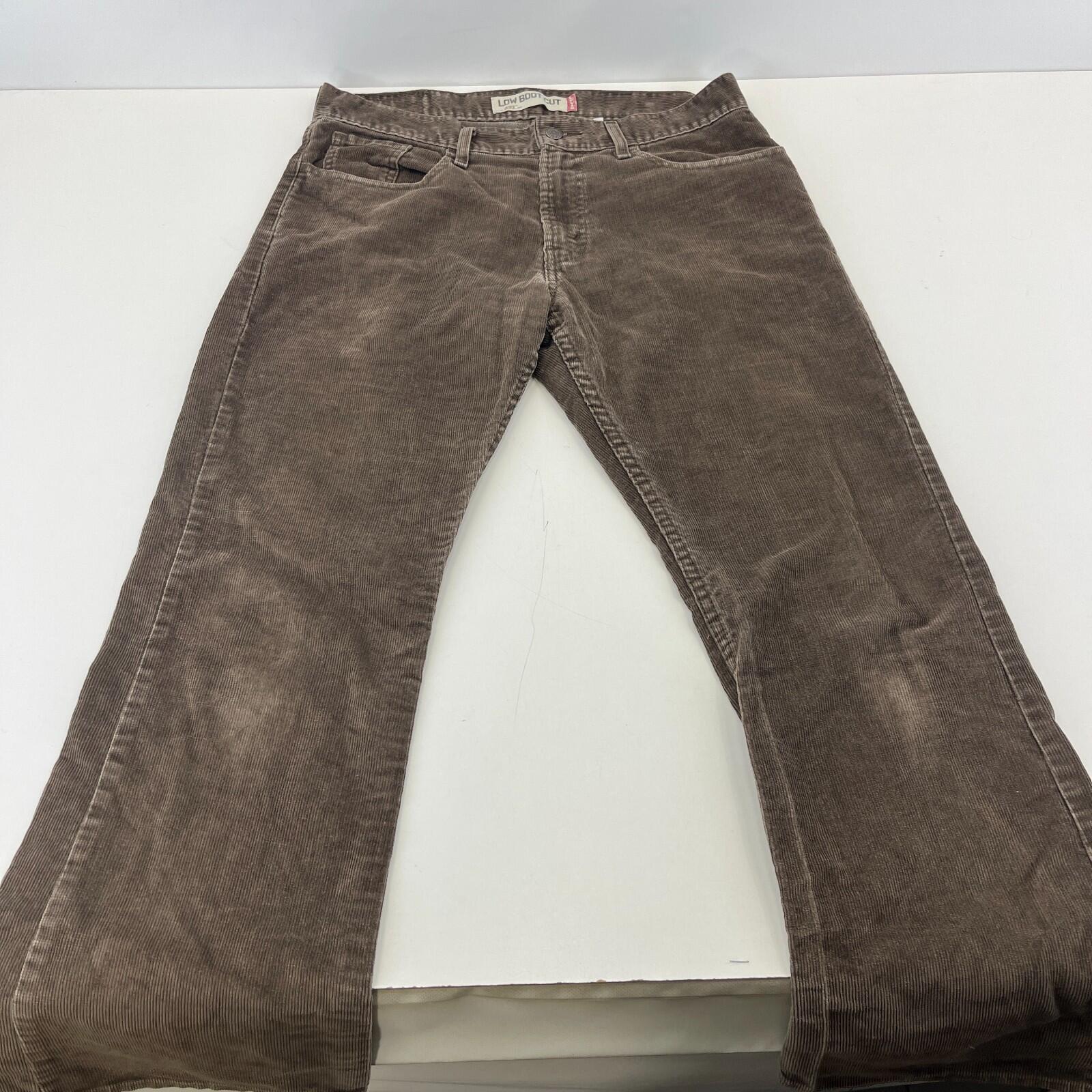 Levi's 527 Low Boot Cut Corduroy Trousers - Brown Cords W33" L30" Levi Strauss