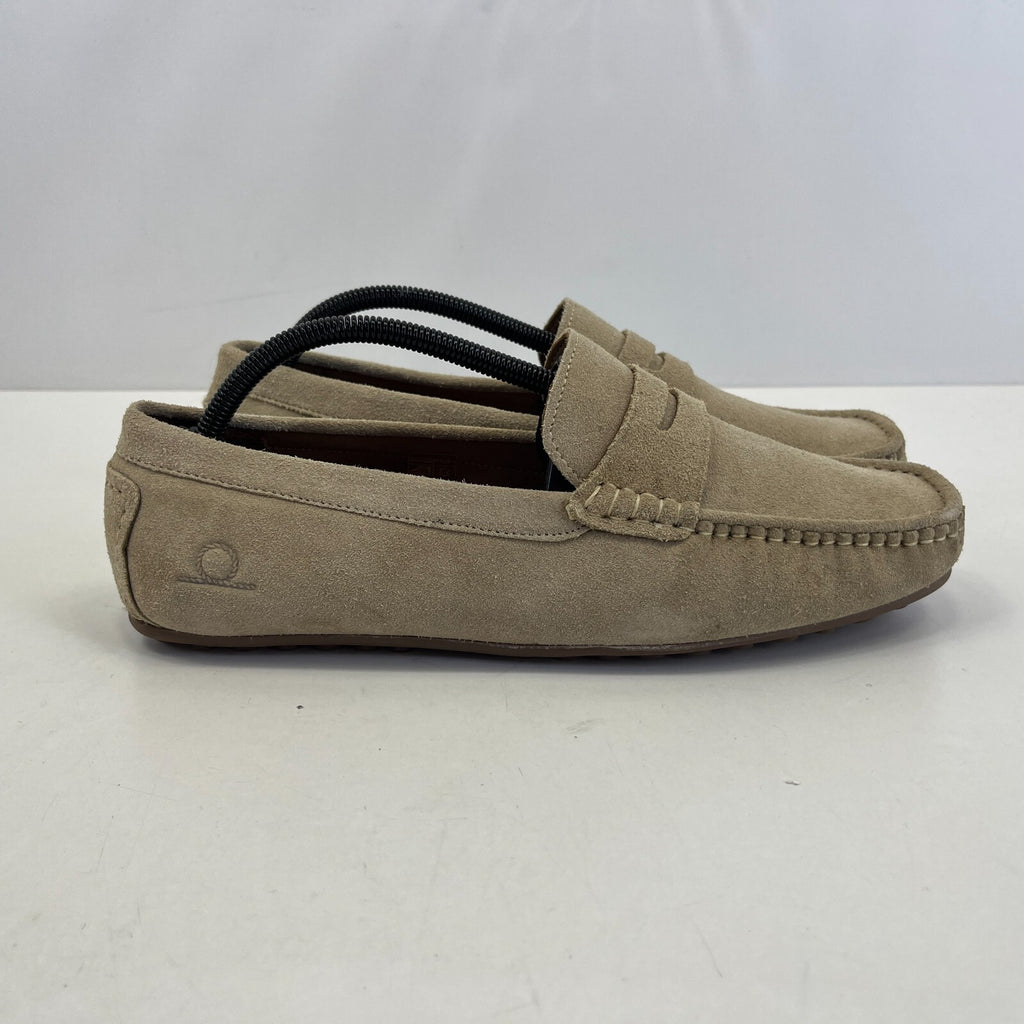 Chatham Parker Shoes Men’s Suede Leather Moccasin Loafers size 8 Beige
