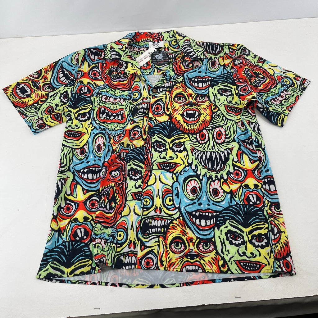 Gloomy Bear AOP Short Sleeve Shirt Horror Monsters Print size XL - Sh*te Shirt