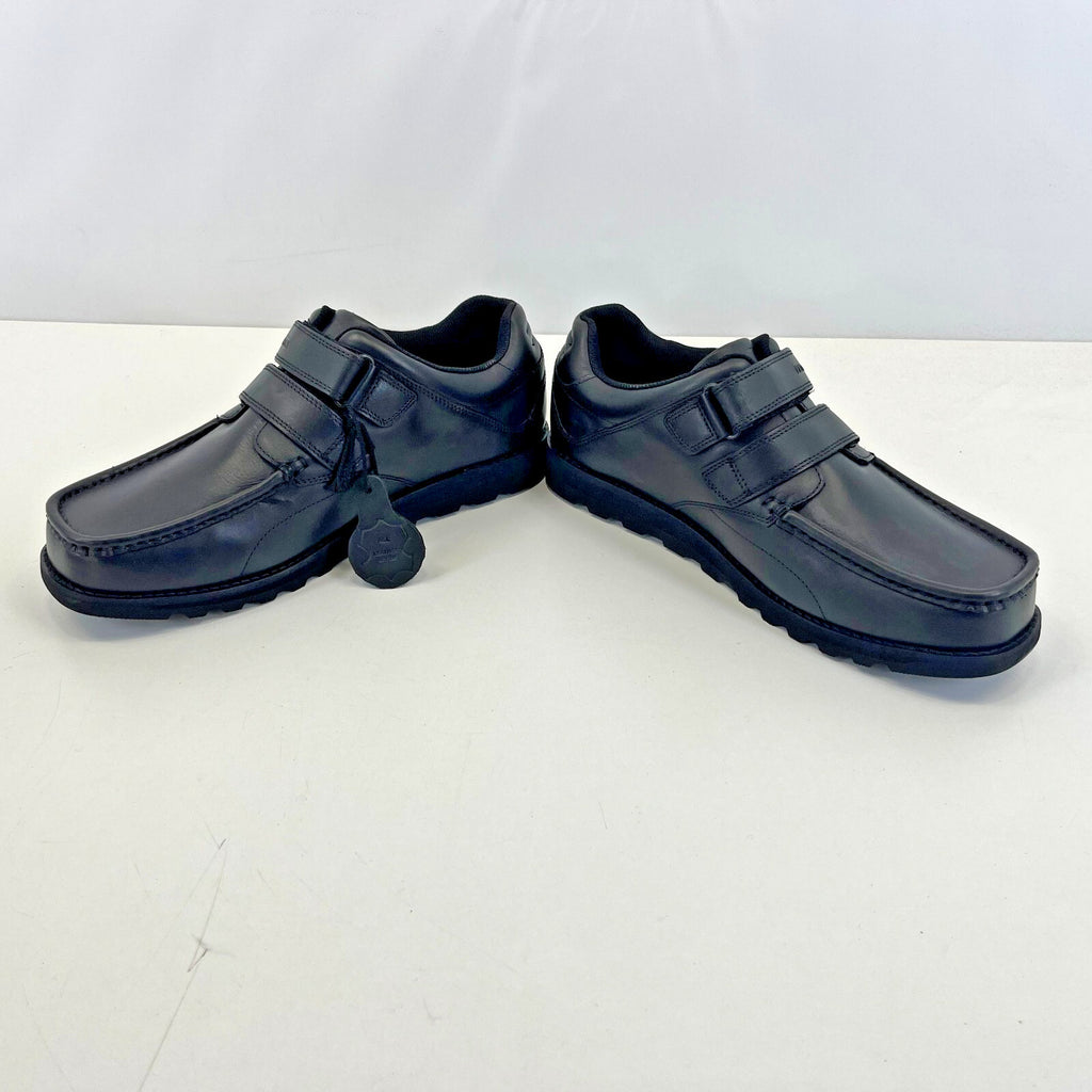 Pretty Green Harrow Easy Fasten Shoes Moccasin Loafers Mens Black Leather UK 8.5