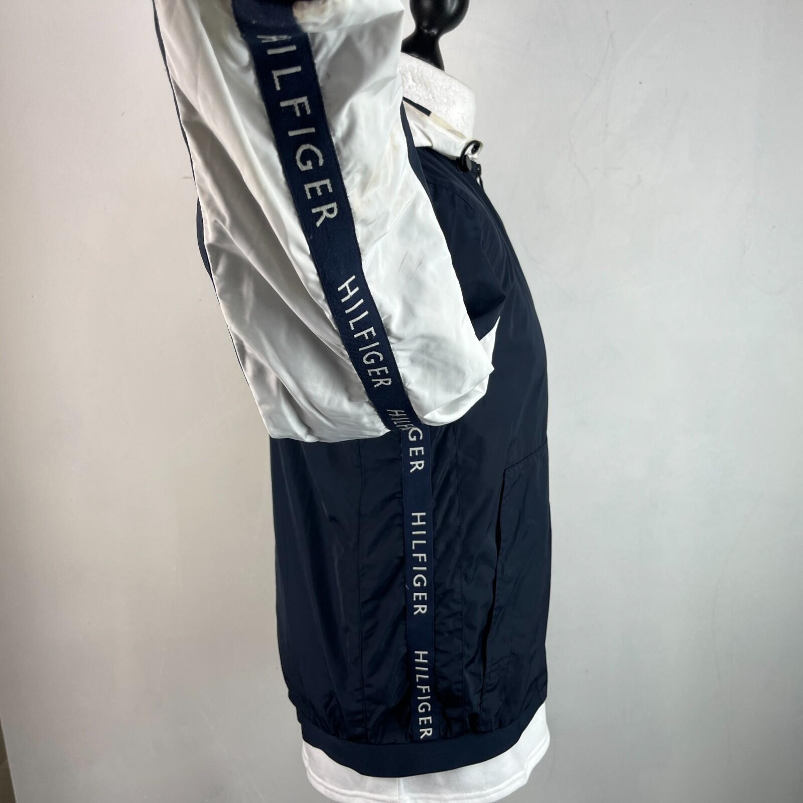 Tommy Hilfiger Waterproof Windproof Hooded Jacket Windbreaker size S Black/White