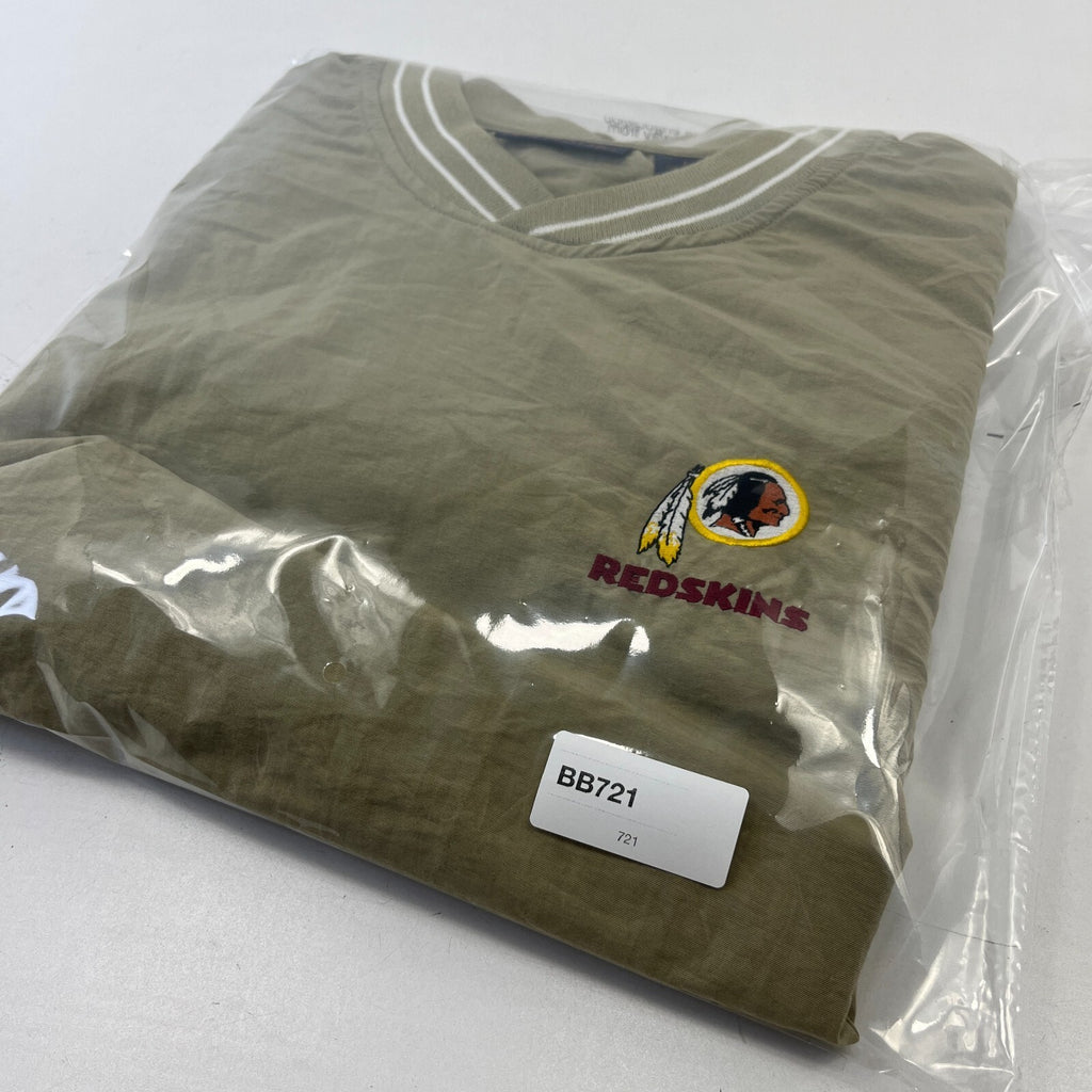Vintage Washington Redskins NFL Nylon Pullover Top 90s Antigua Label Large Beige