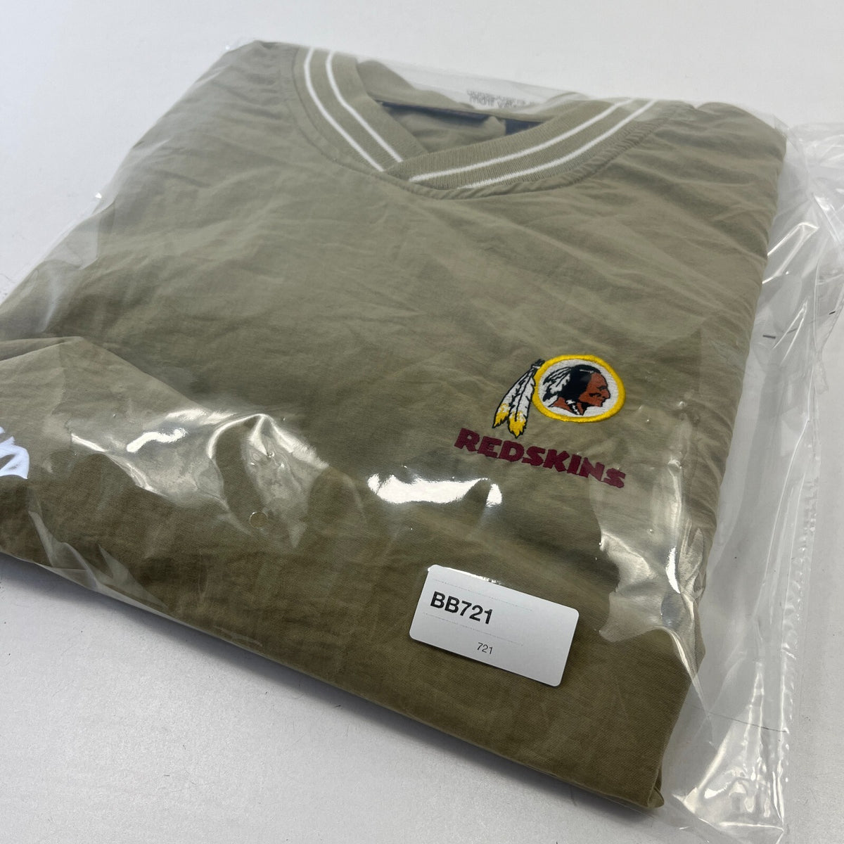 Vintage Washington Redskins NFL Nylon Pullover Top 90s Antigua Label Large Beige
