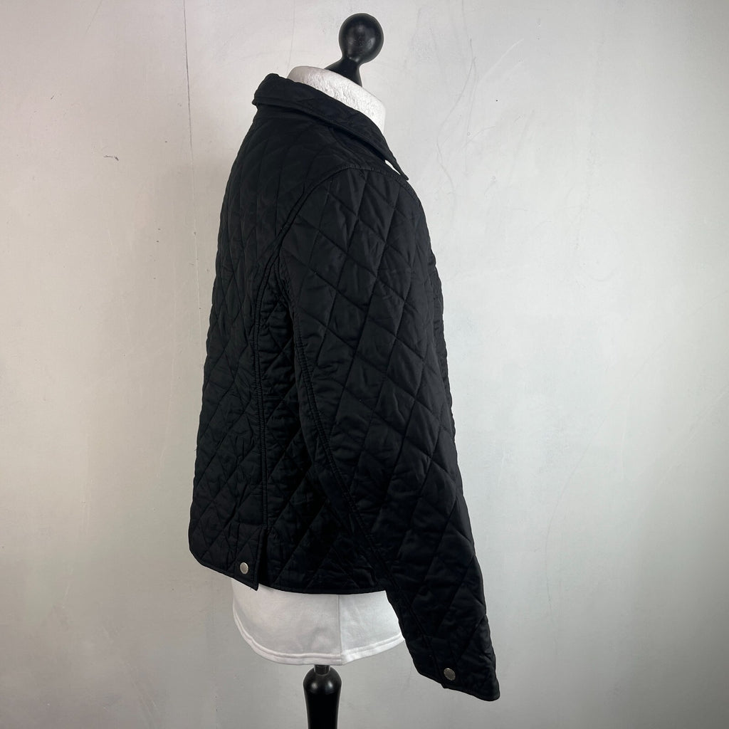 L.L Bean Women's Quilted Jacket size Large in Black Argyll