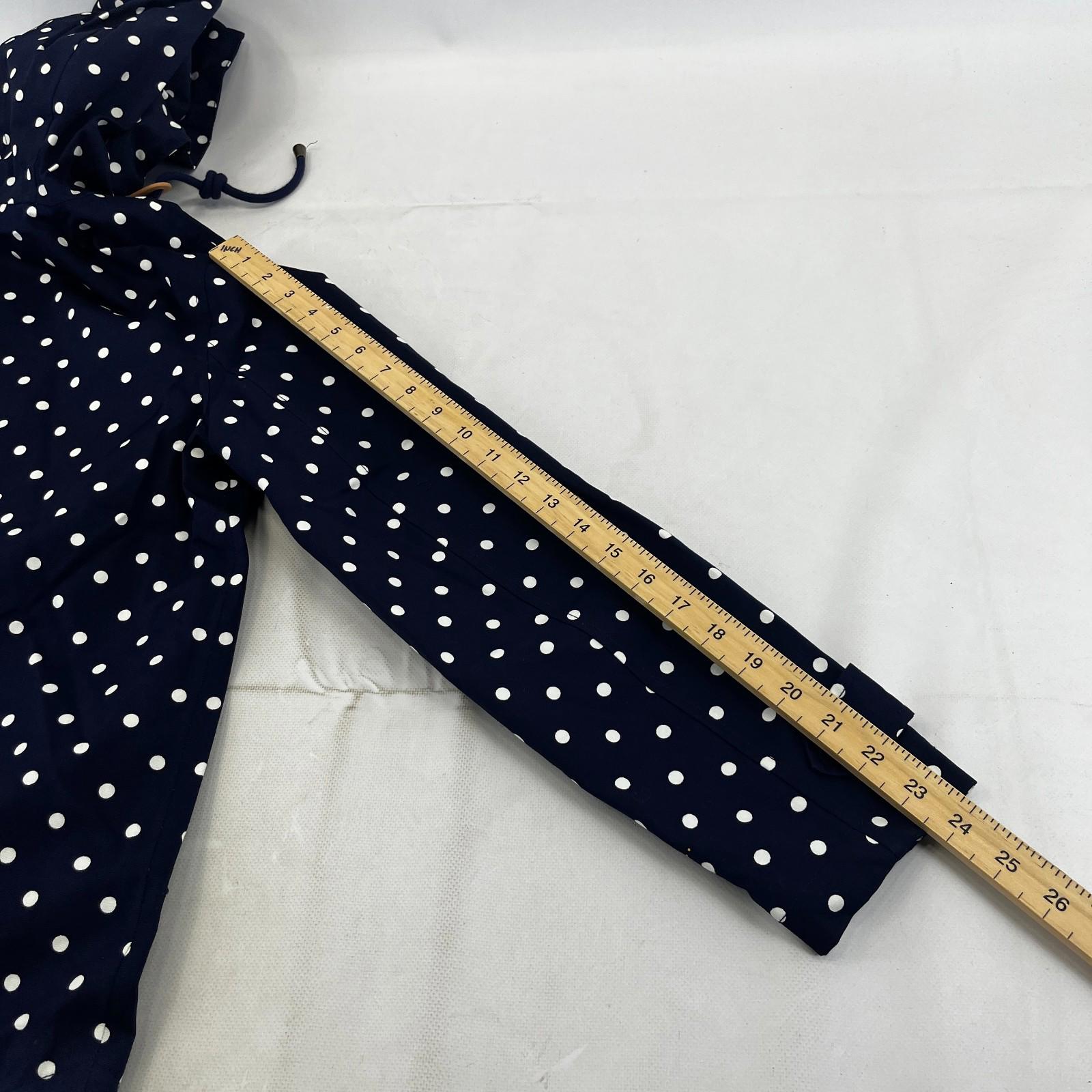 Joules Coast Polka Print Waterproof Jacket Breathable Blue Raincoat UK size 8
