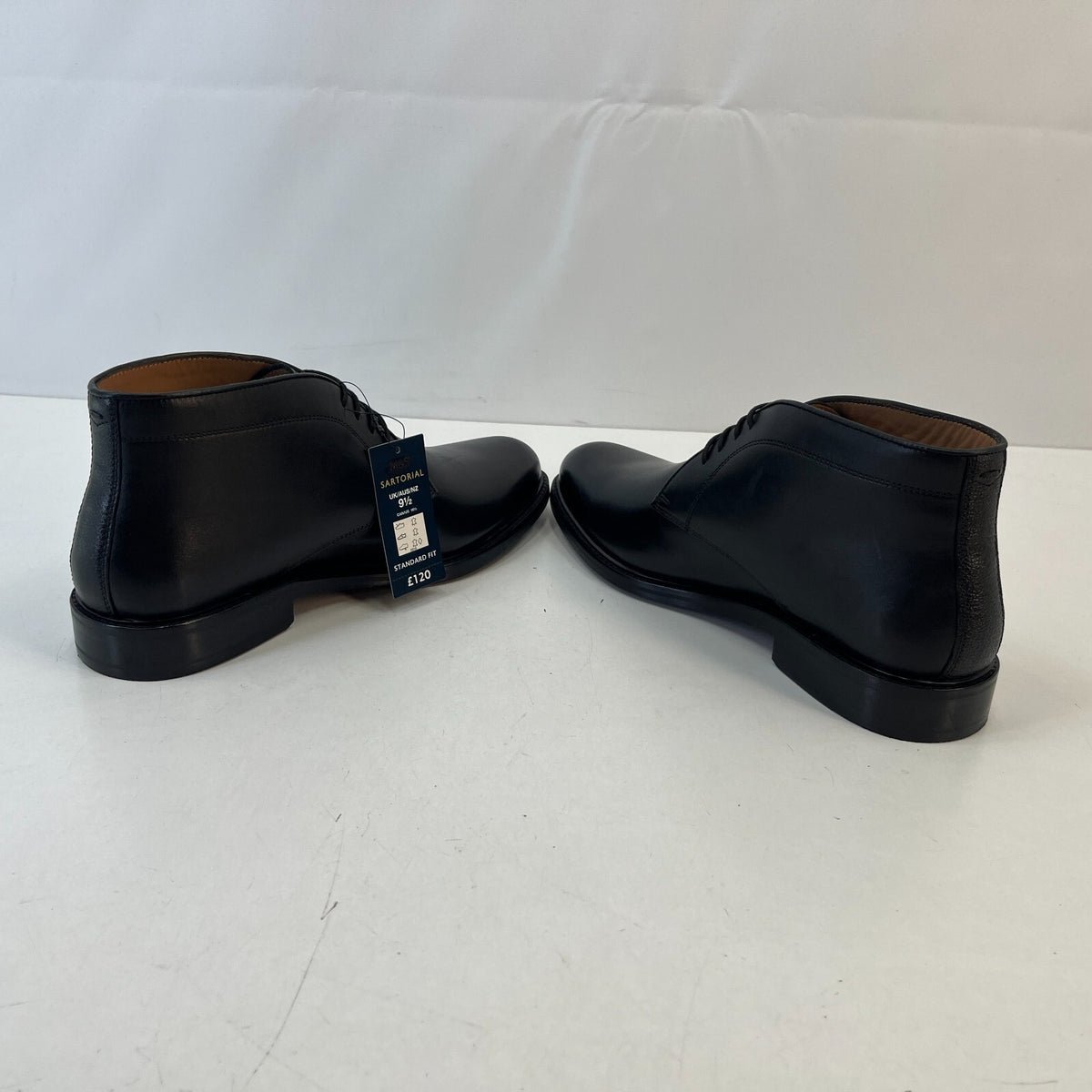 Marks and Spencer Sartorial Black Leather Smart Luxury Boots UK 9.5 RRP £120 New