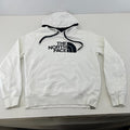 The North Face Men's White Pullover Hoodie size M Spellout Logo Outdoor