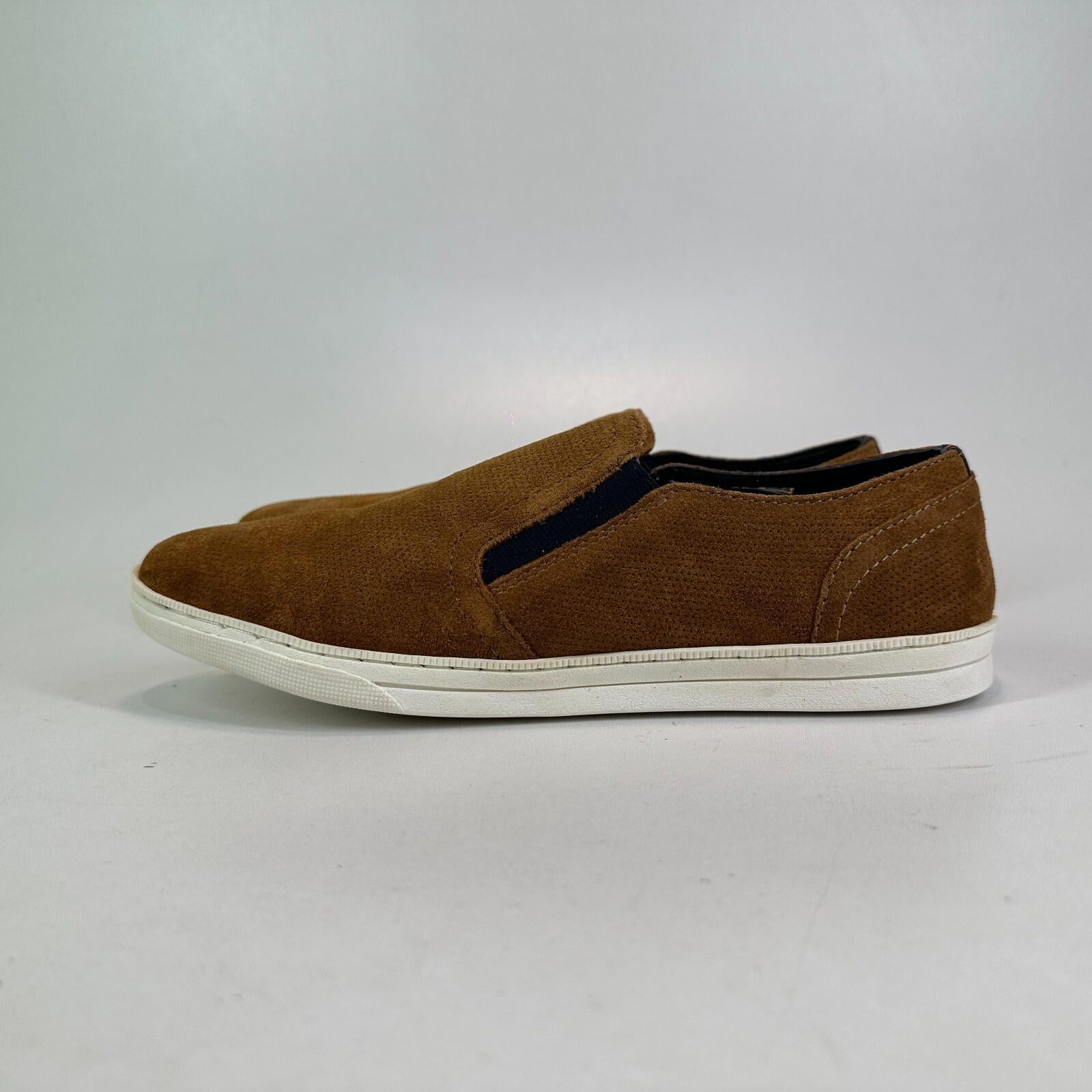 IKON Manor Tan Brown Suede Leather Slip On Shoes Deck Boat Smart Casual size 6