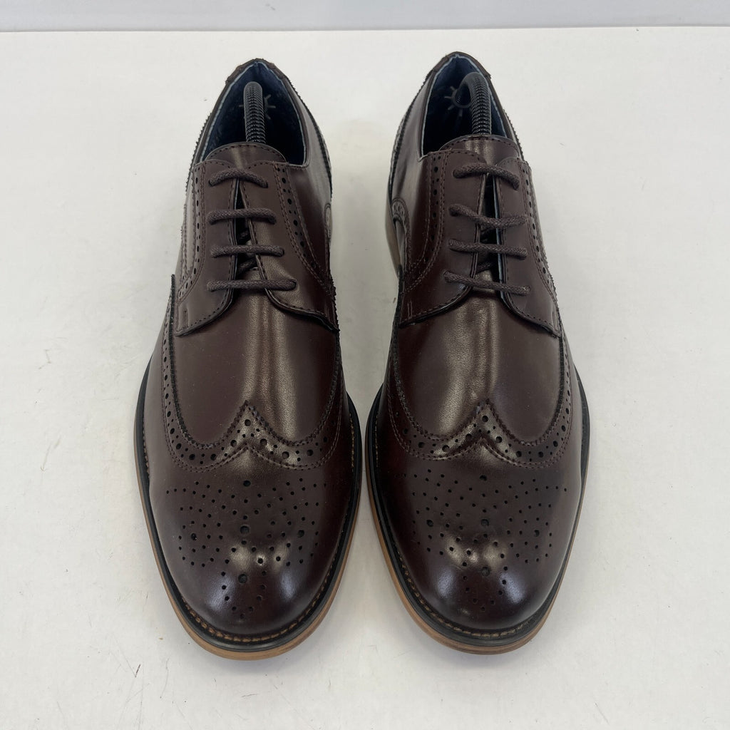 Bruno Marc New York Men's Dark Brown Leather Lined Dress Shoes UK 8.5 EU 42.5