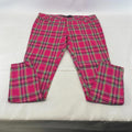 Criminal Damage Women's Pink Tartan Jeans Tapered Stretch Waist 36"
